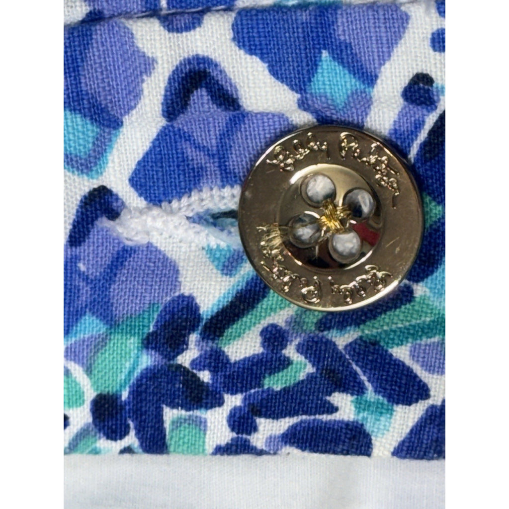 Lilly Pulitzer Callahan Shorts 0 Resort White Pineapple 5” Blue Preppy