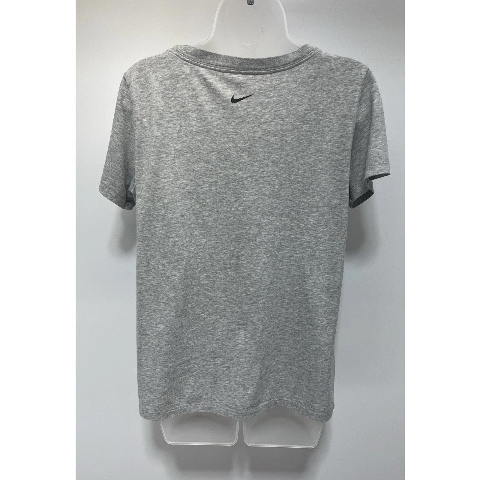 Nike T Shirt Womens Medium Dri FIT Short Sleeve Tee Glitter Logo Tee Grey