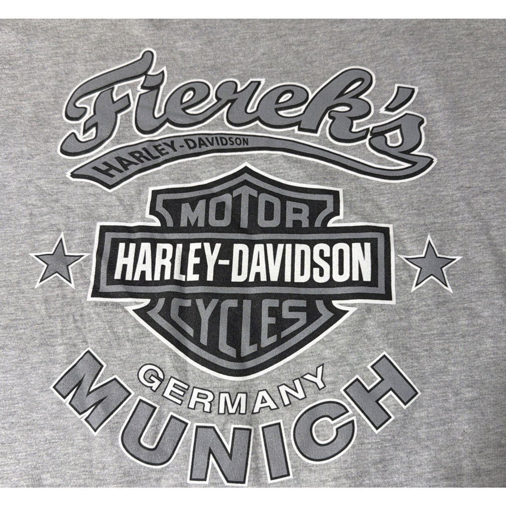 HARLEY DAVIDSON T Shirt Men's 2XL Munic Germany Gray USA MADE Y2K HD 2007 NWOT