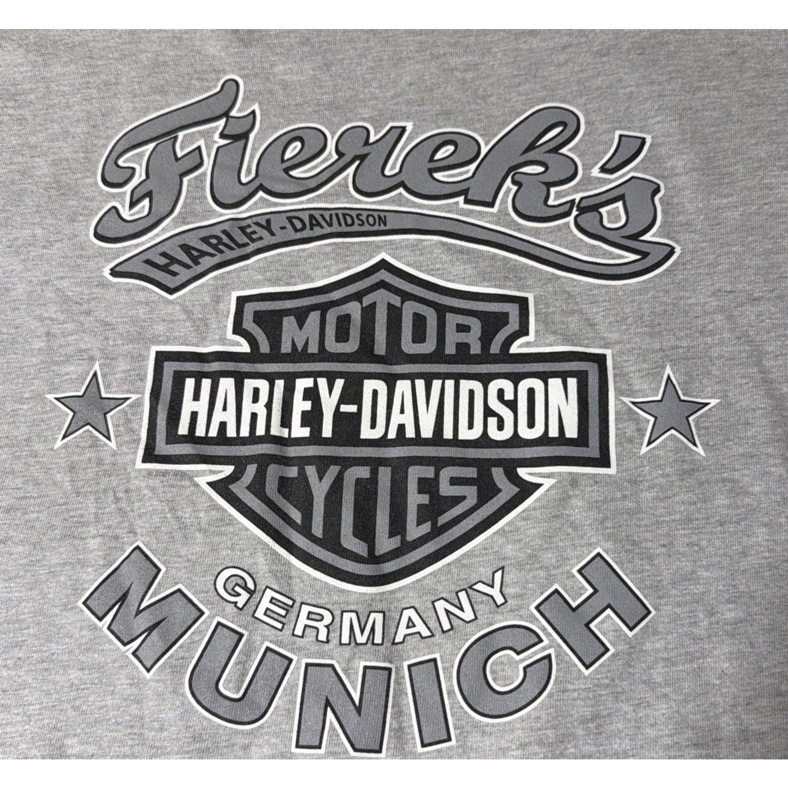HARLEY DAVIDSON T Shirt Men's 2XL Munic Germany Gray USA MADE Y2K HD 2007 NWOT