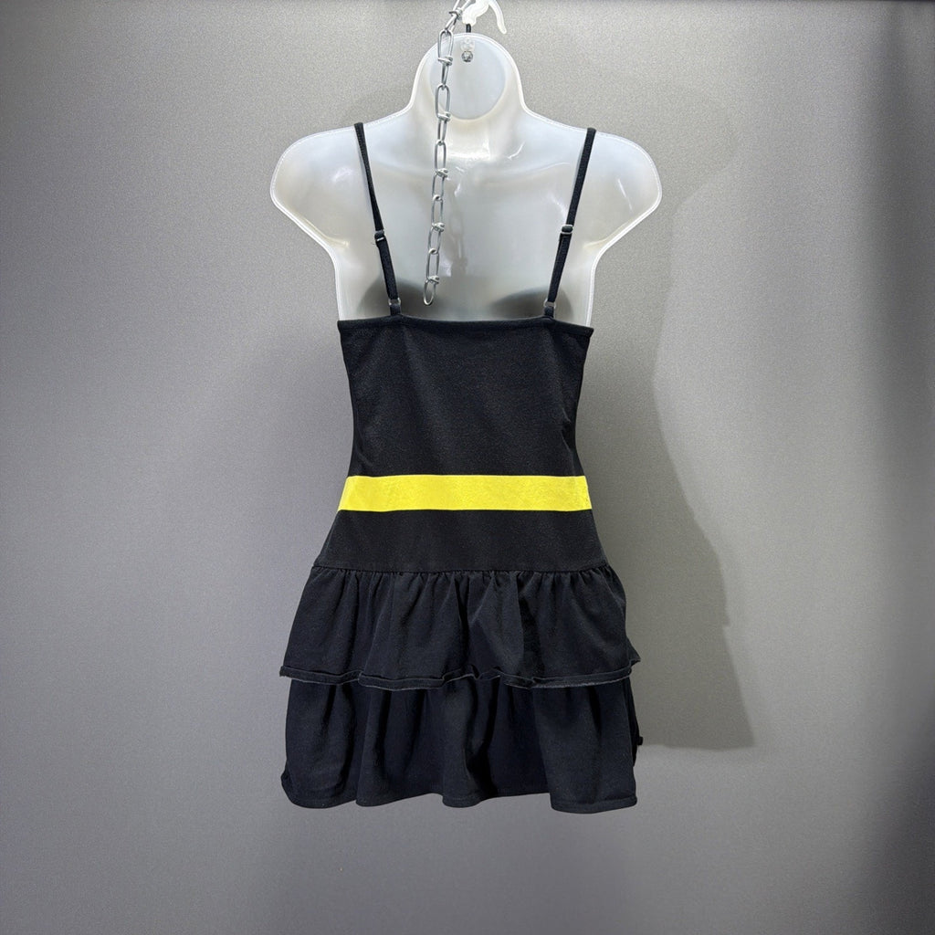 Vintage Batman DC COMICS BAT WOMAN Black & Yellow Cosplay Dress Women's Size M
