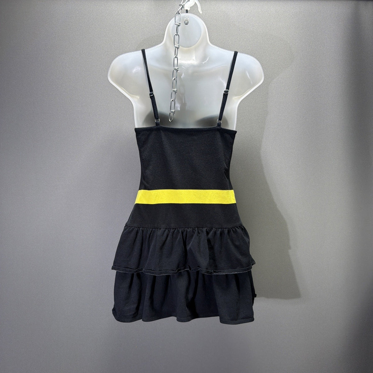 Vintage Batman DC COMICS BAT WOMAN Black & Yellow Cosplay Dress Women's Size M