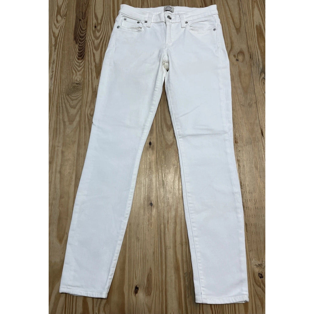 J Crew 9 inch Toothpick Jeans Womens Size 25x28 White Wash