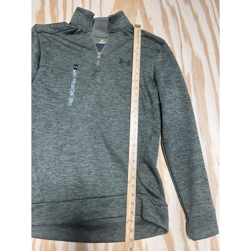 Under Armour Mens M Armour Fleece Twist 1/4 Zip Pullover Green Loose NWT