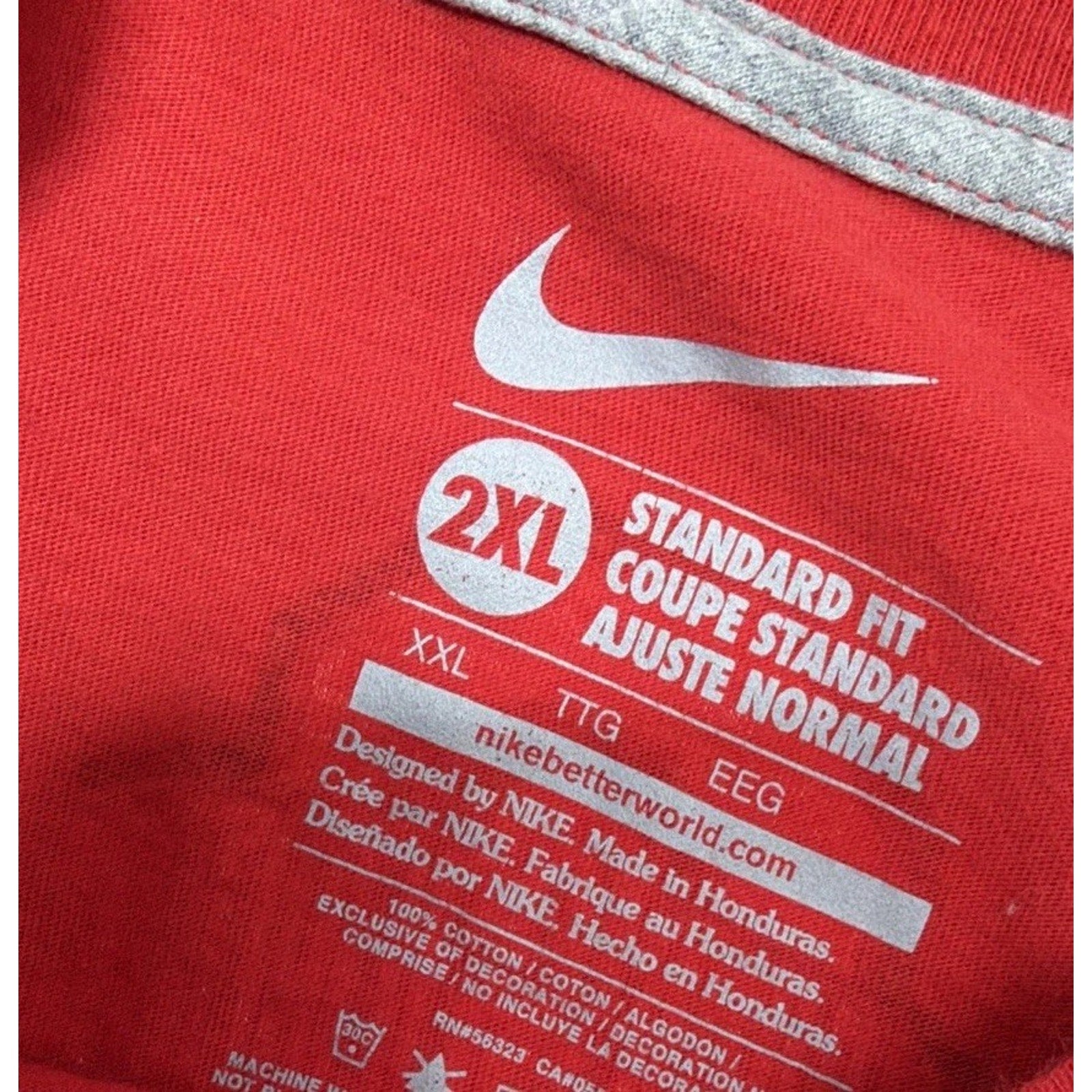 Ohio State Buckeyes Shirt Mens 2XL Red Short Sleeve Standard Fit Nike