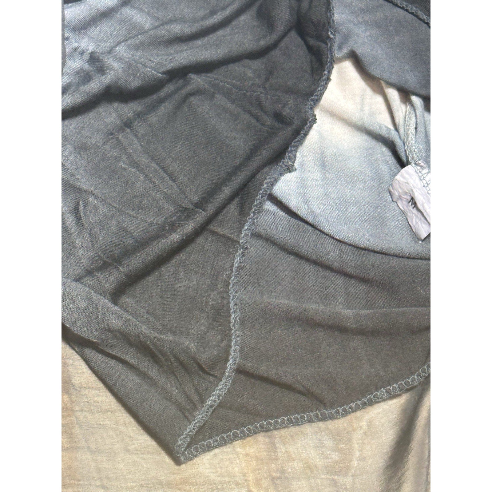 Le Marais Paris Pure Crinkle Silk Layered Blue Gray Ombre Blouse Women’s Size M