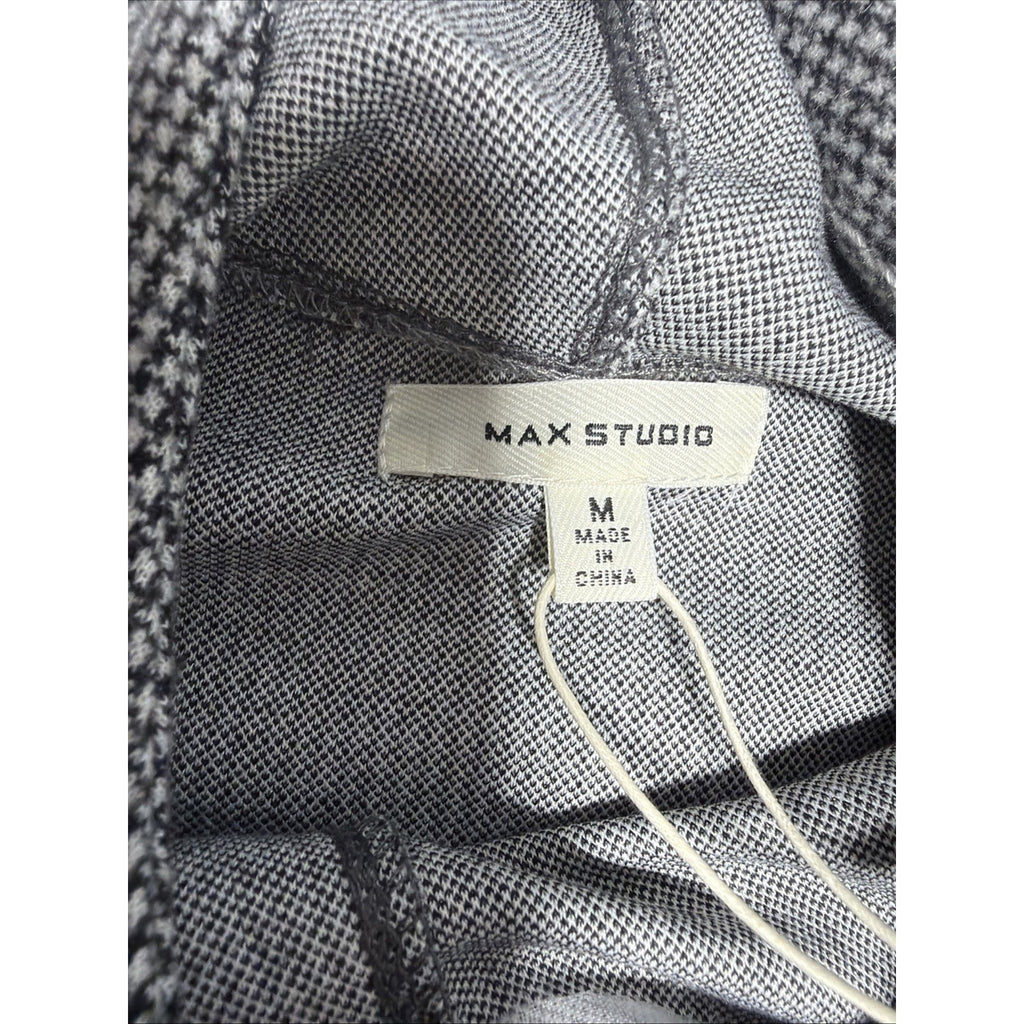 NWT Max Studio Striped Hoodie High/ Low Tunic in Black/ Ivory Size: M MSRP: $88