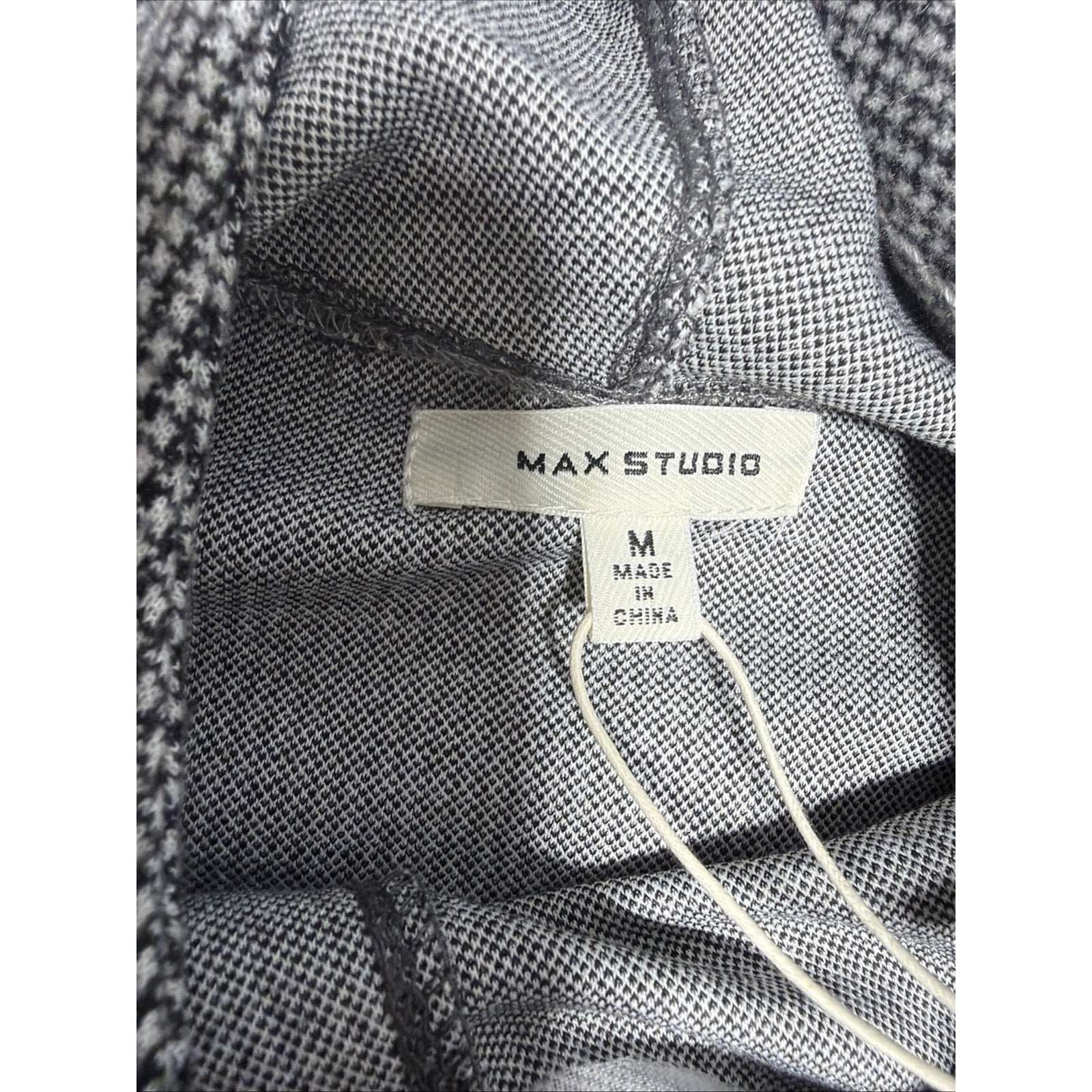 NWT Max Studio Striped Hoodie High/ Low Tunic in Black/ Ivory Size: M MSRP: $88