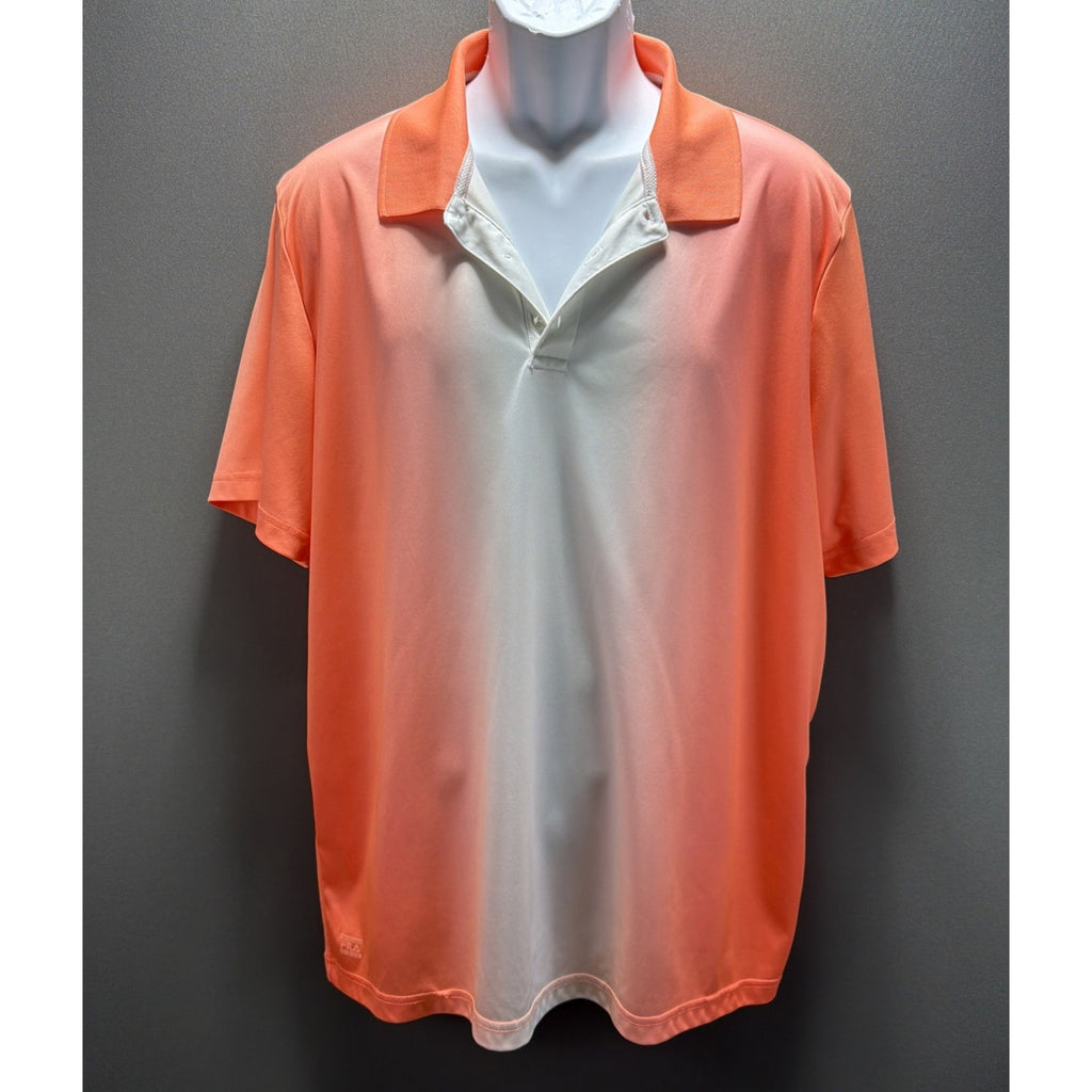FILA Athletic Fit Sport Golf Performance Mens Polo Shirt Size XL Bright Orange