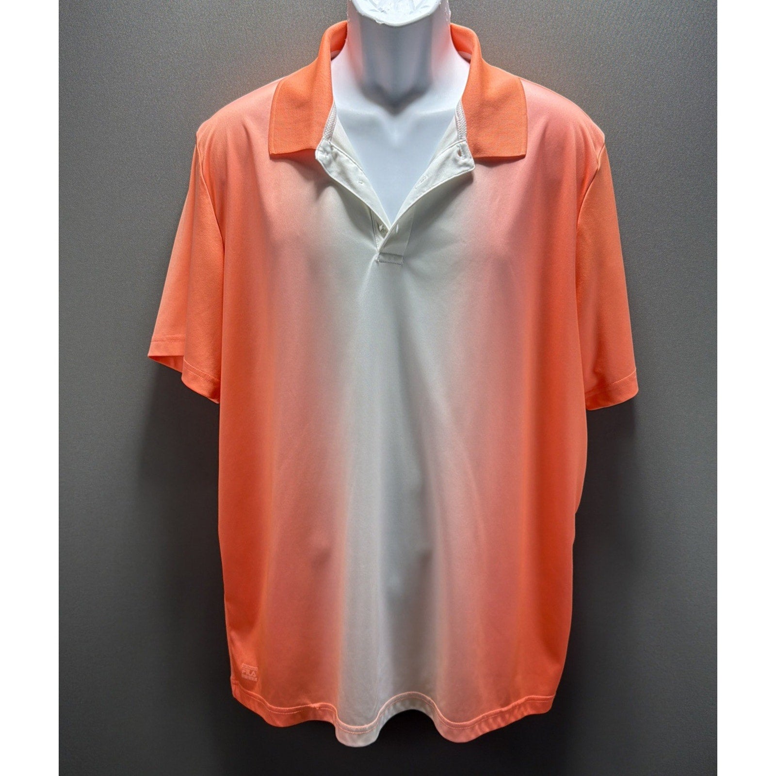 FILA Athletic Fit Sport Golf Performance Mens Polo Shirt Size XL Bright Orange