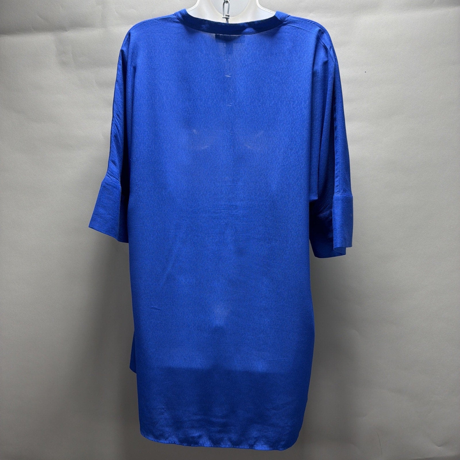 Banana Republic Tunic Oversized Hidden Button Royal Blue Top Womens Sz S Tall