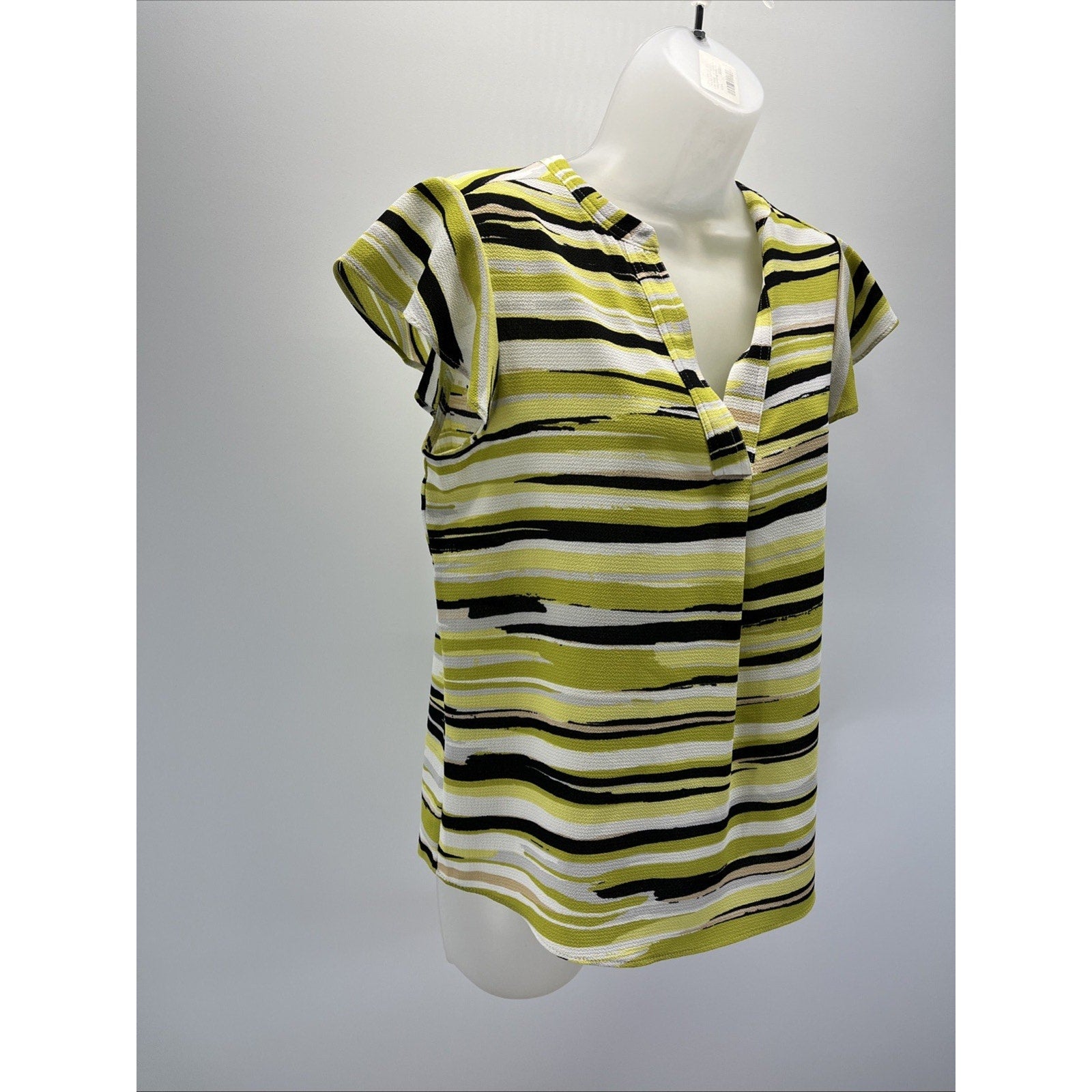 Calvin Klein Blouse Shirt Top Short Sleeve Summer Work Career Size Small