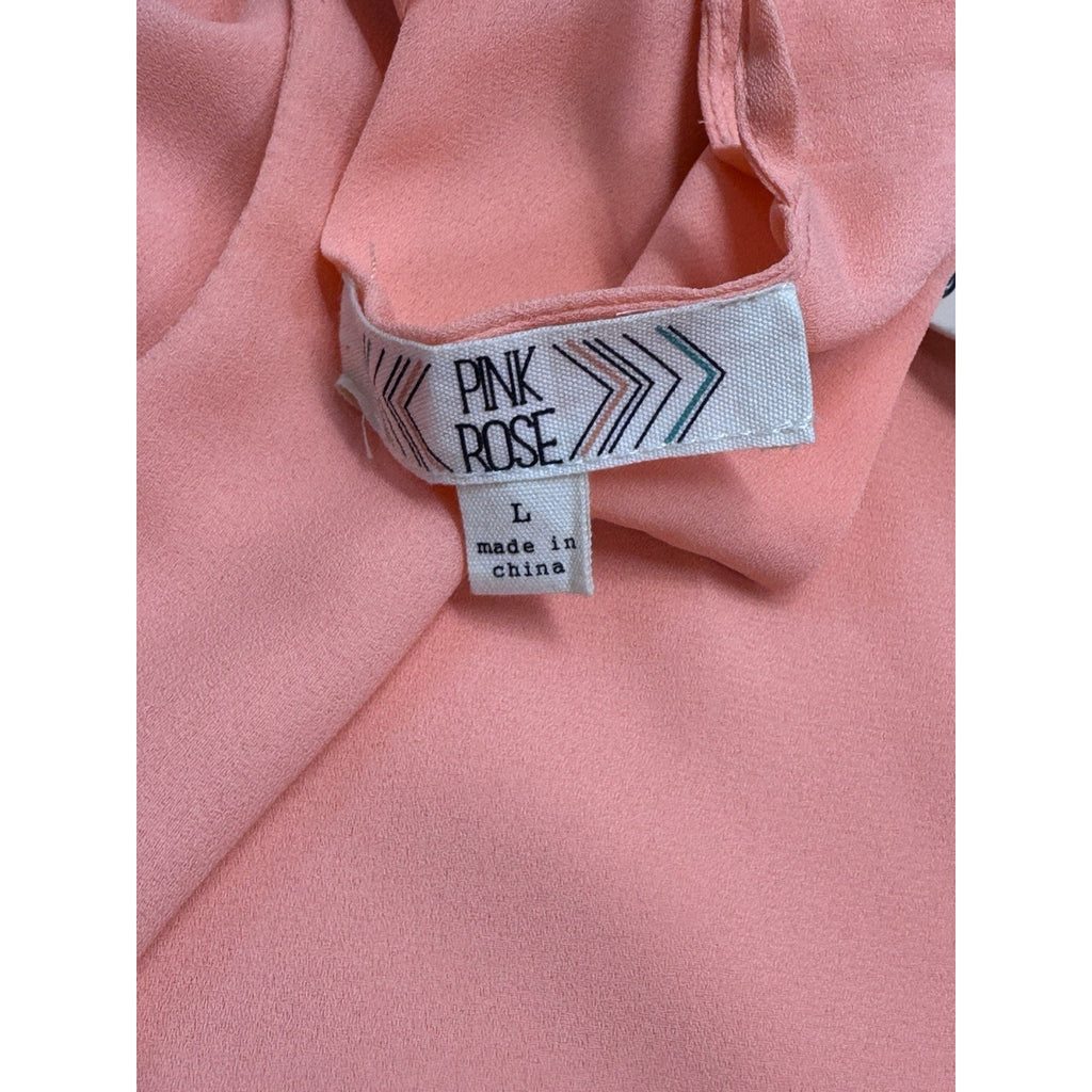 Pink Rose Open Back Guava Pink Slip Dress Size Large Sleeveless Tank Shift