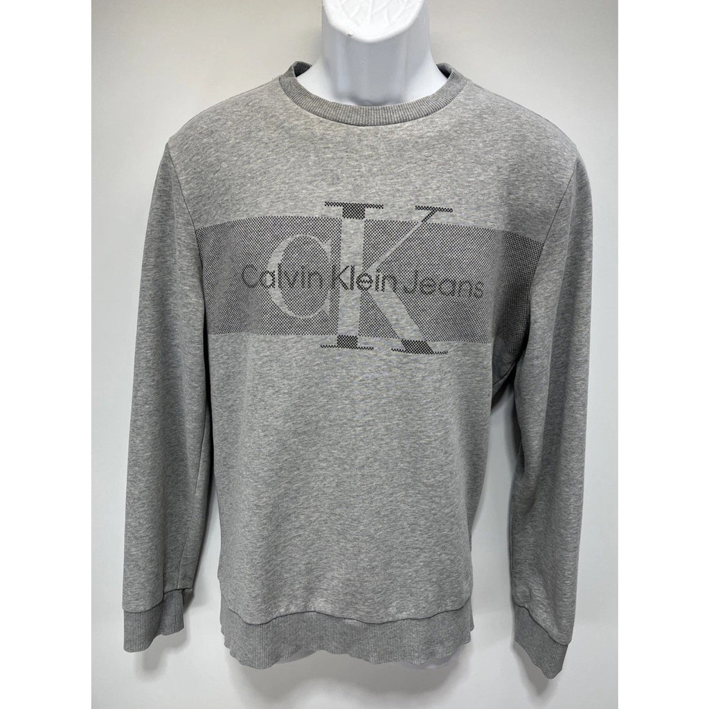 CALVIN KLEIN MENS GRAY FLEECE CREW NECK LONG SLEEVE SWEATSHIRT SIZE L