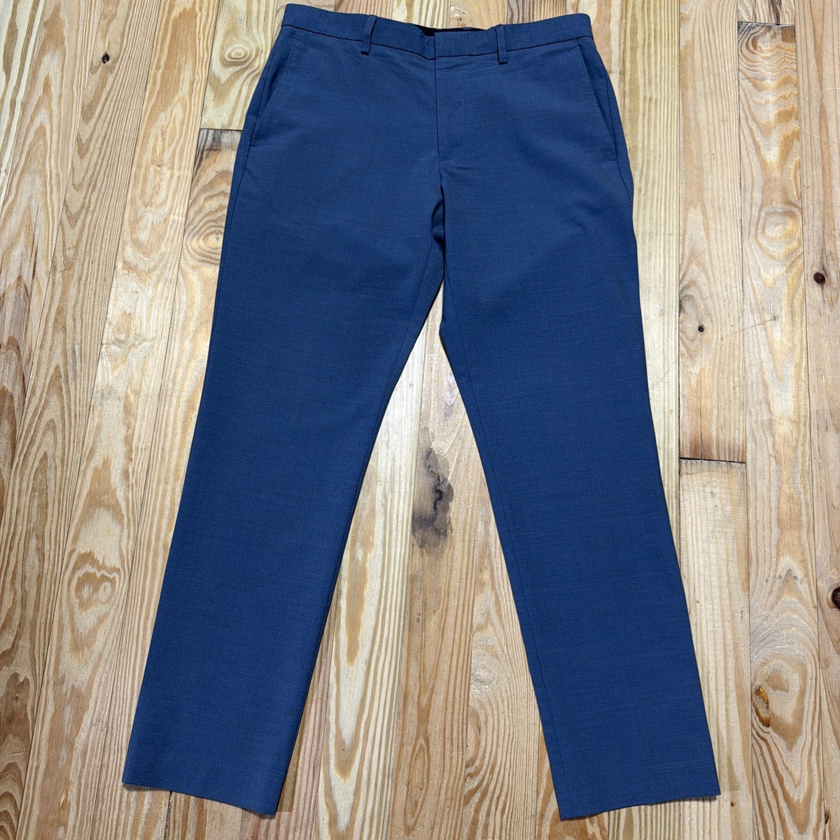 J. Crew Pants Thompson Tapered Leg Blue Flat Front Wool Blend Men's 32x30