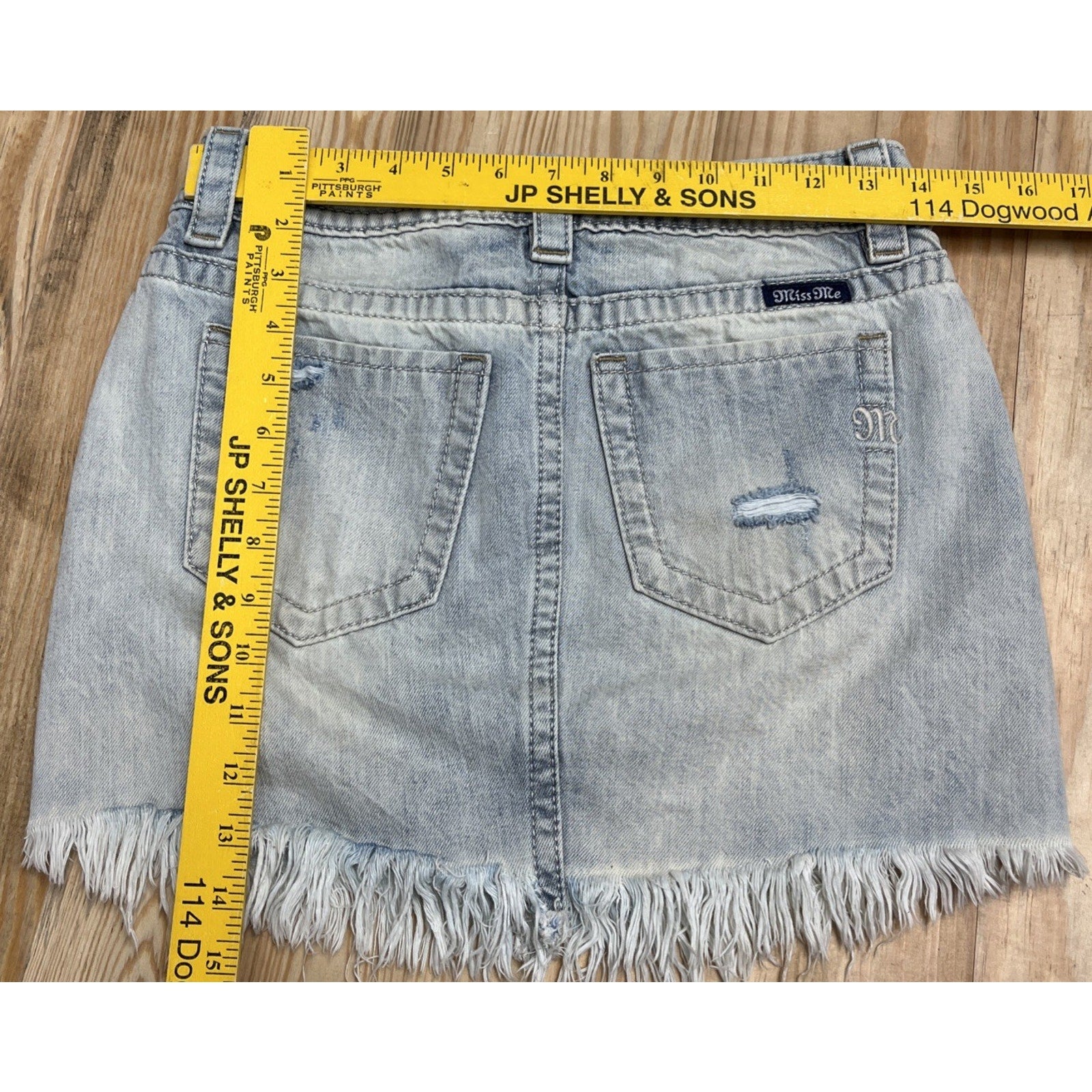 Miss Me highrise mini skirt 26 denim cutoff grunge rock punk