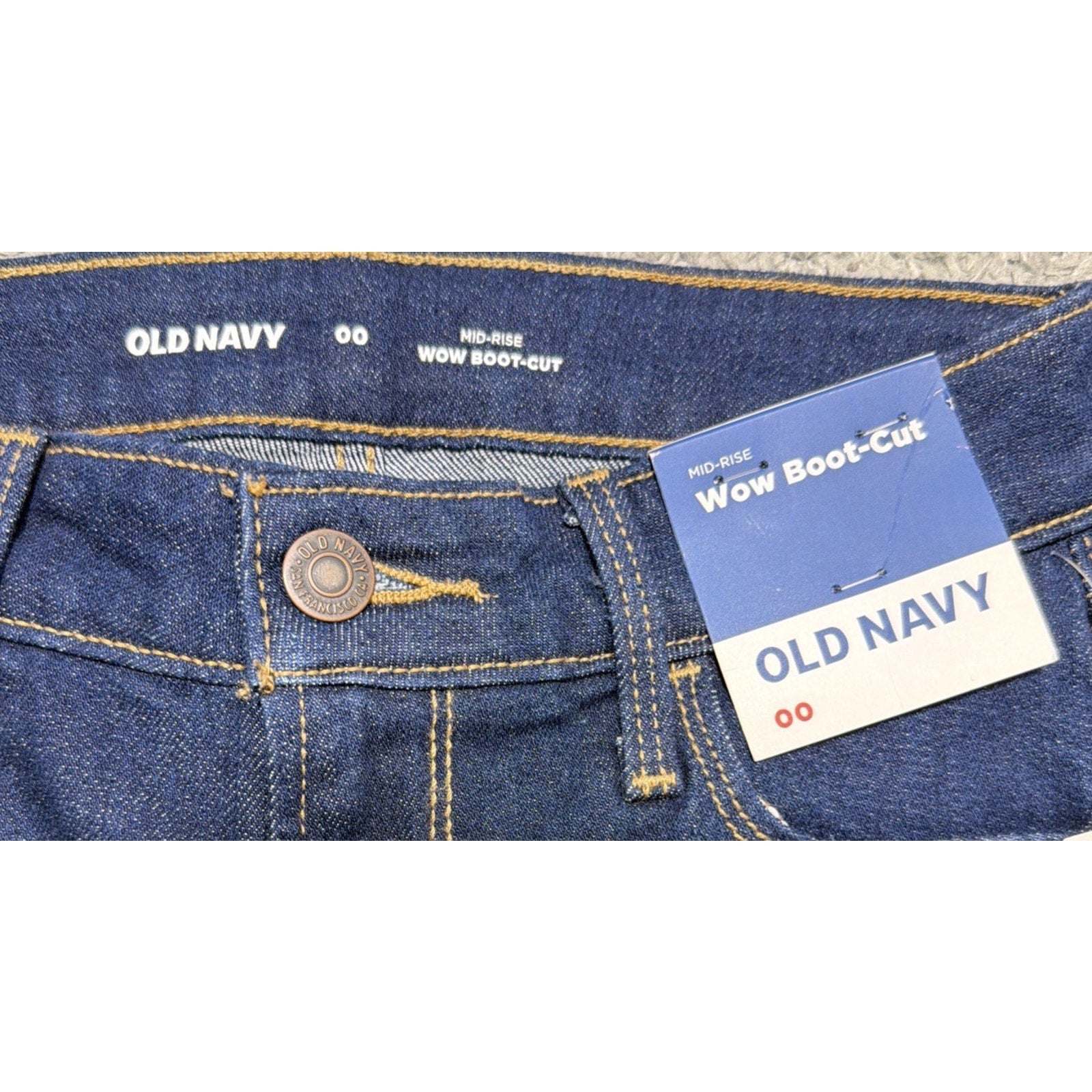 New Old Navy Jeans Women's 00 WOW Bootcut Mid Rise Stretch Denim 25x32