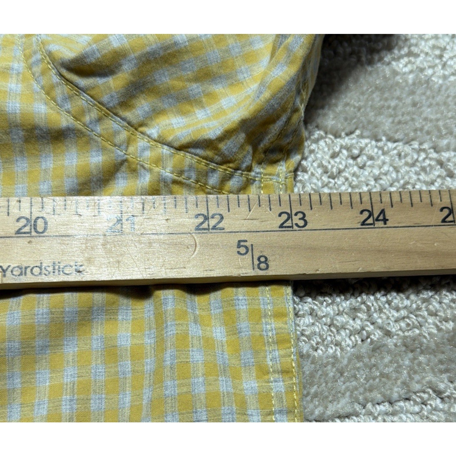 The North Face Yellow&White Striped Cotton Button Up Shirt. Size Large
