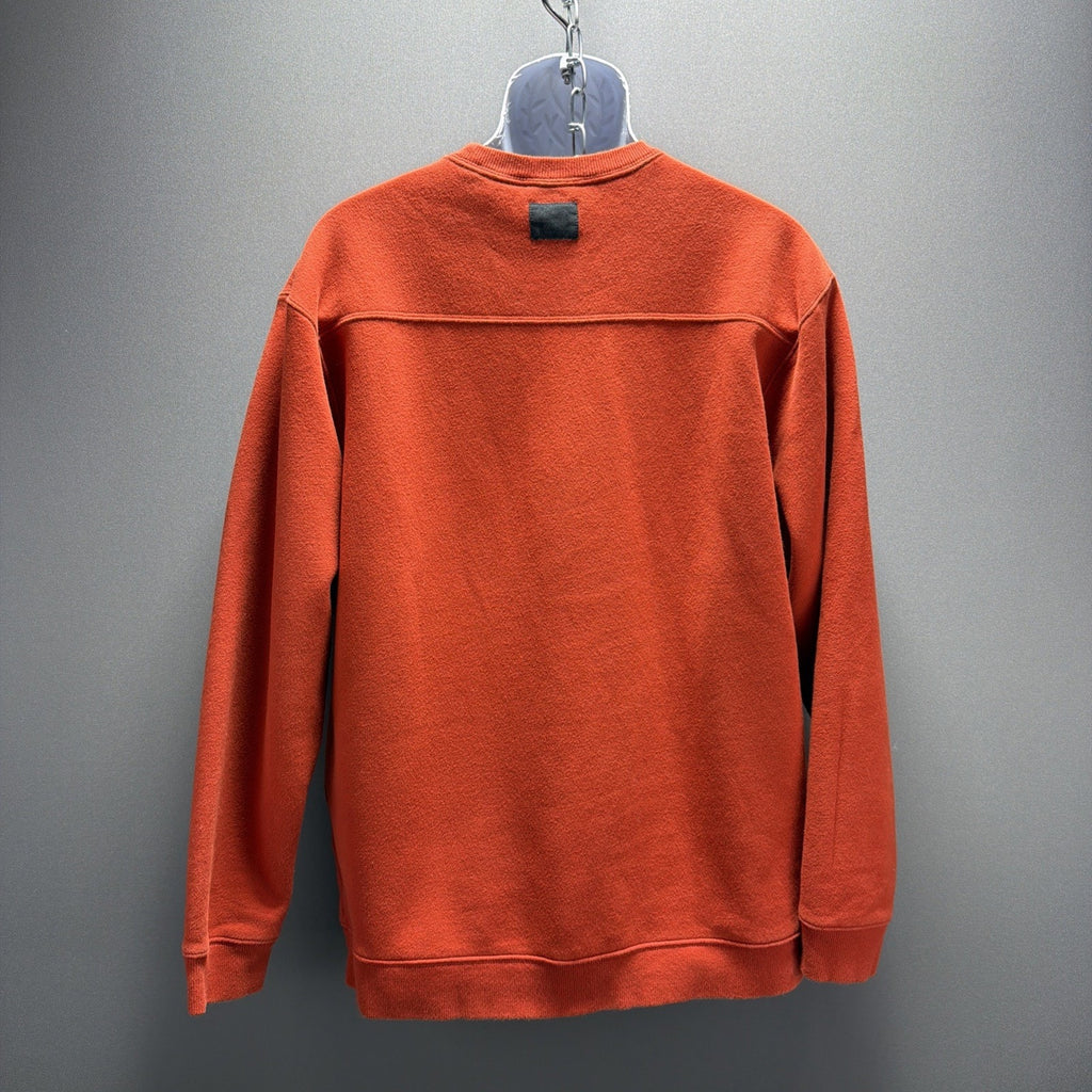 Columbia Orange Embroidered Logo Super Soft Fleece Sweater Size L Mens