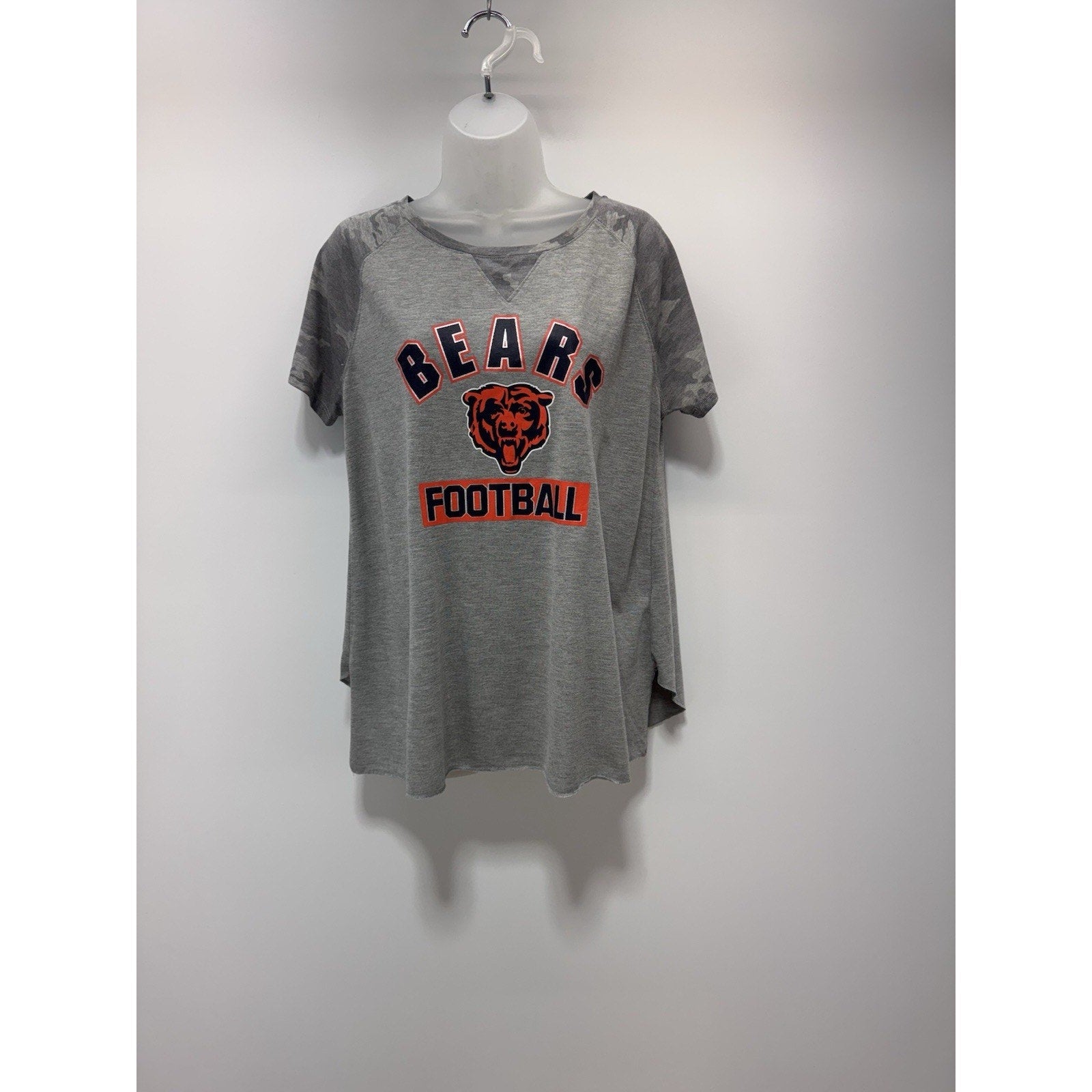 Chicago Bears NFL Football Teen Girls Gray T Shirt Top Size XL 15/17 New
