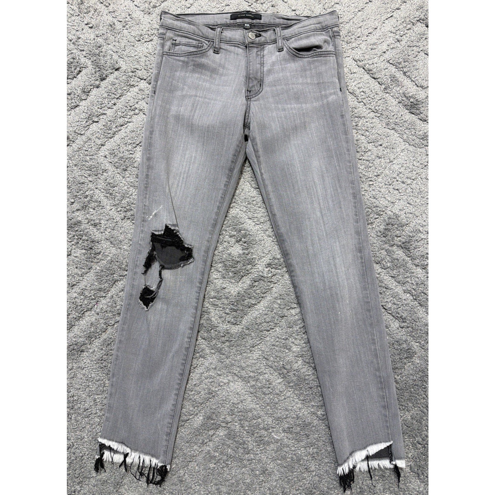 FLYING MONKEY Jeans Womens 29 Jeans Gray Denim Ripped Distress Mid Rise 29x27