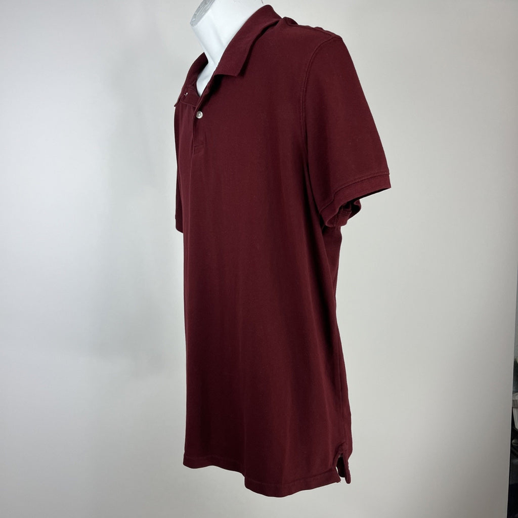 ST. JOHN’S BAY Men’s Comfort Flex Easy Care Polo, XL, Maroon , Short Sleeves,