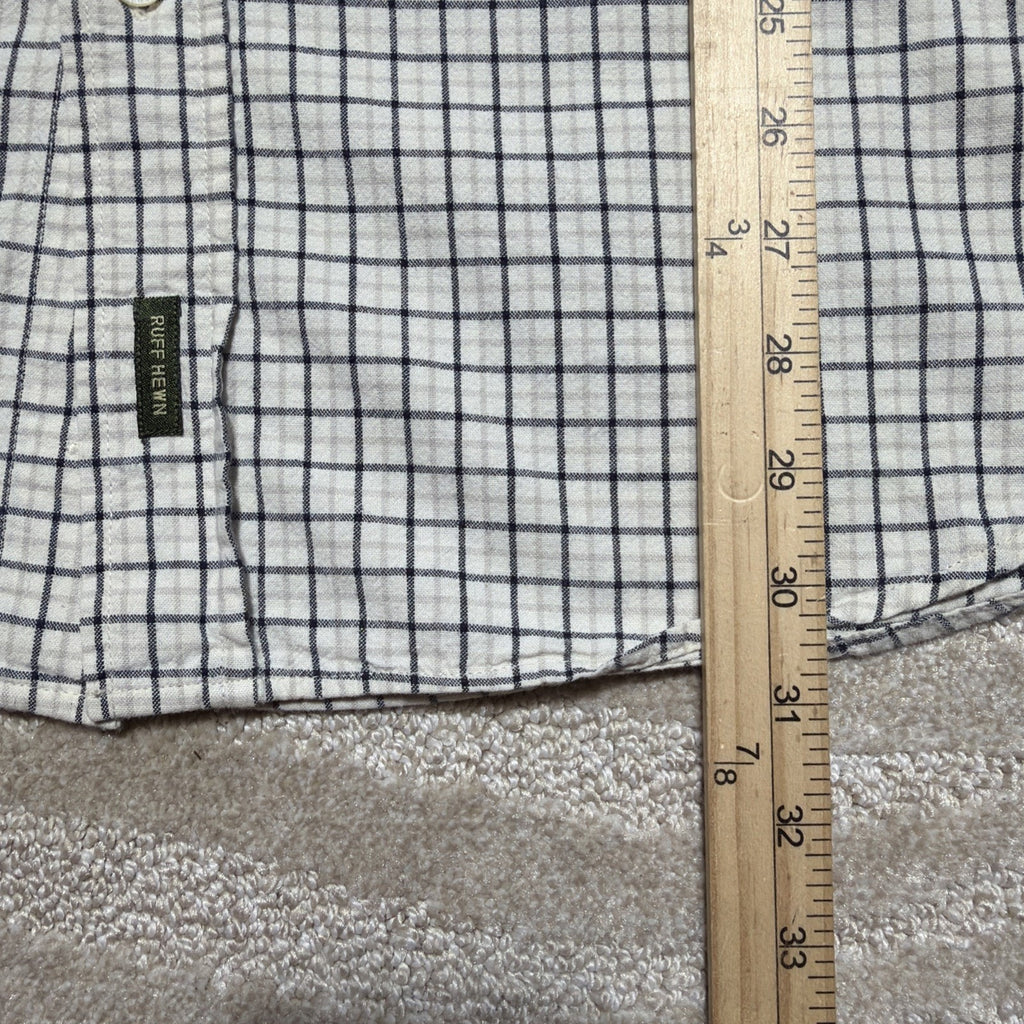 Ruff Hewn Men’s Short Sleeve Plaid Button Down Shirt Size Large Outdoors Casual