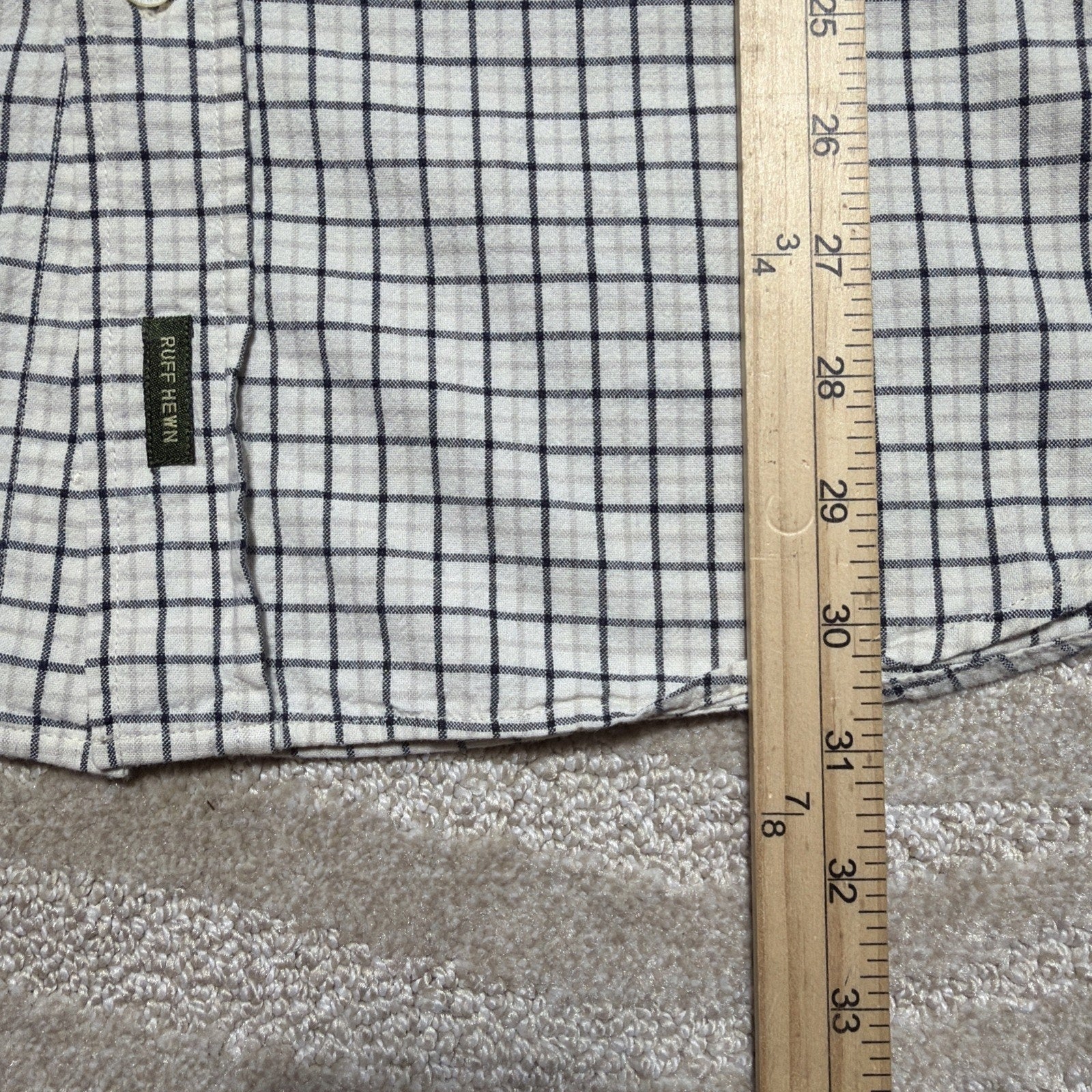 Ruff Hewn Men’s Short Sleeve Plaid Button Down Shirt Size Large Outdoors Casual
