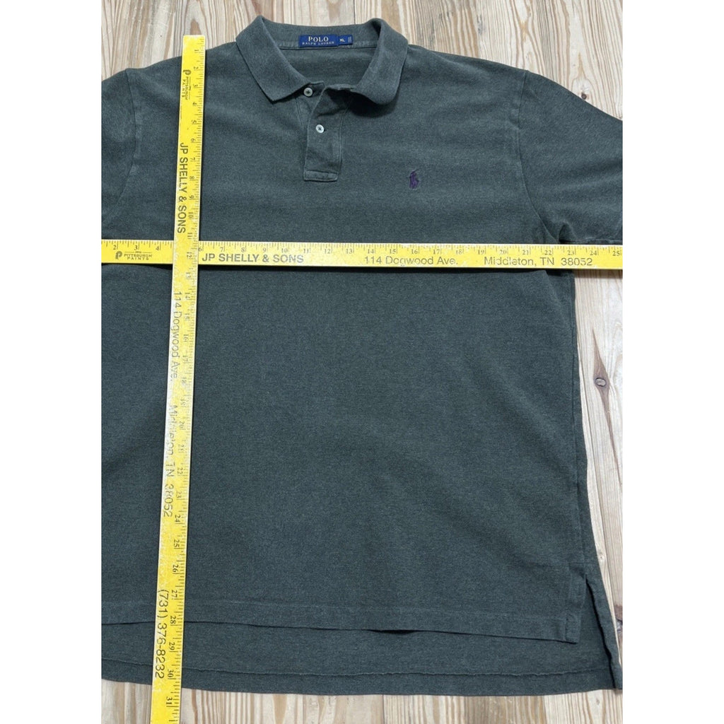 Ralph Lauren Polo Shirt Men's XL Green Custom Fit Preppy Purple Pony