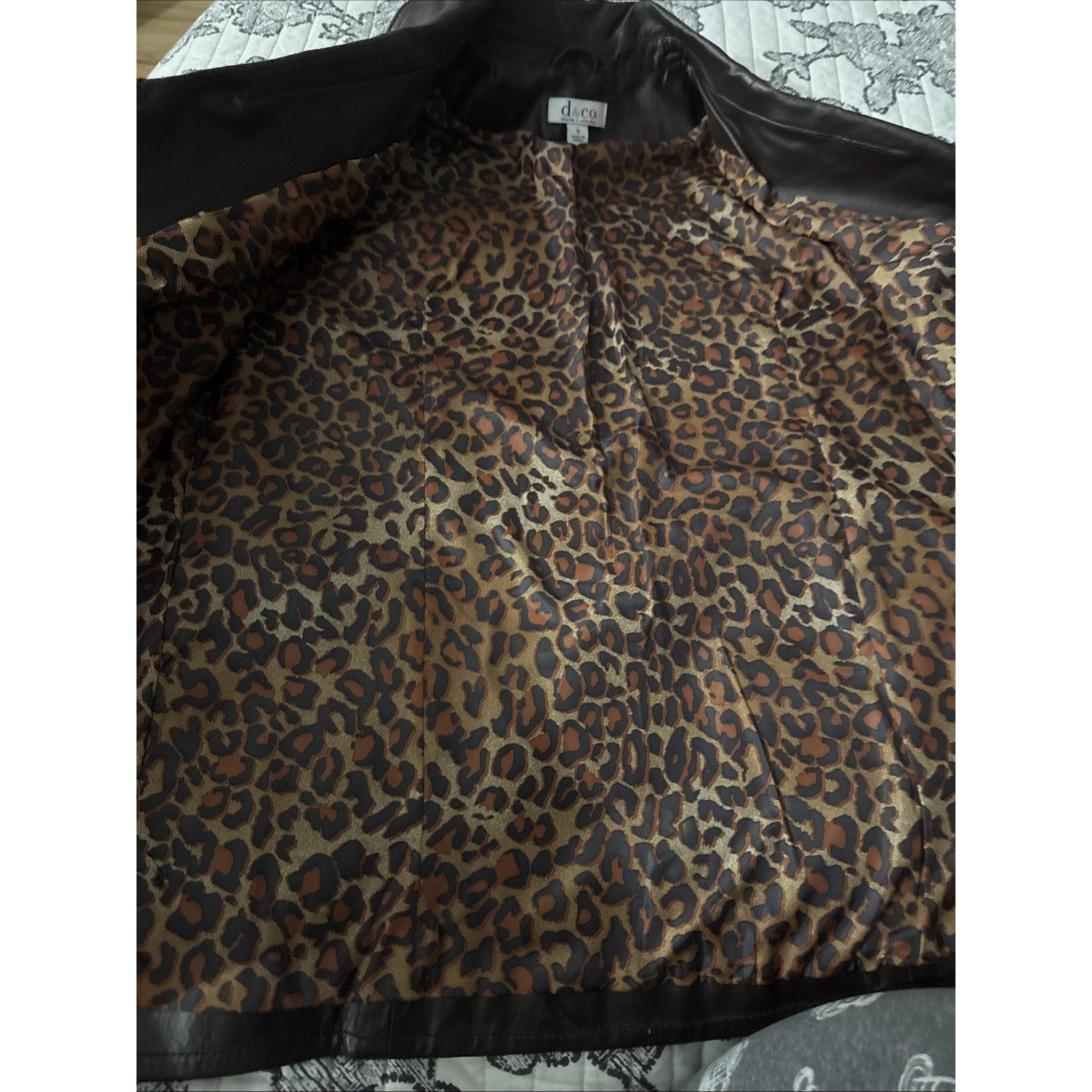 Denim & Co D&CO Leather Ladies Brown Motorcycle Jacket, Size S Style A201535,