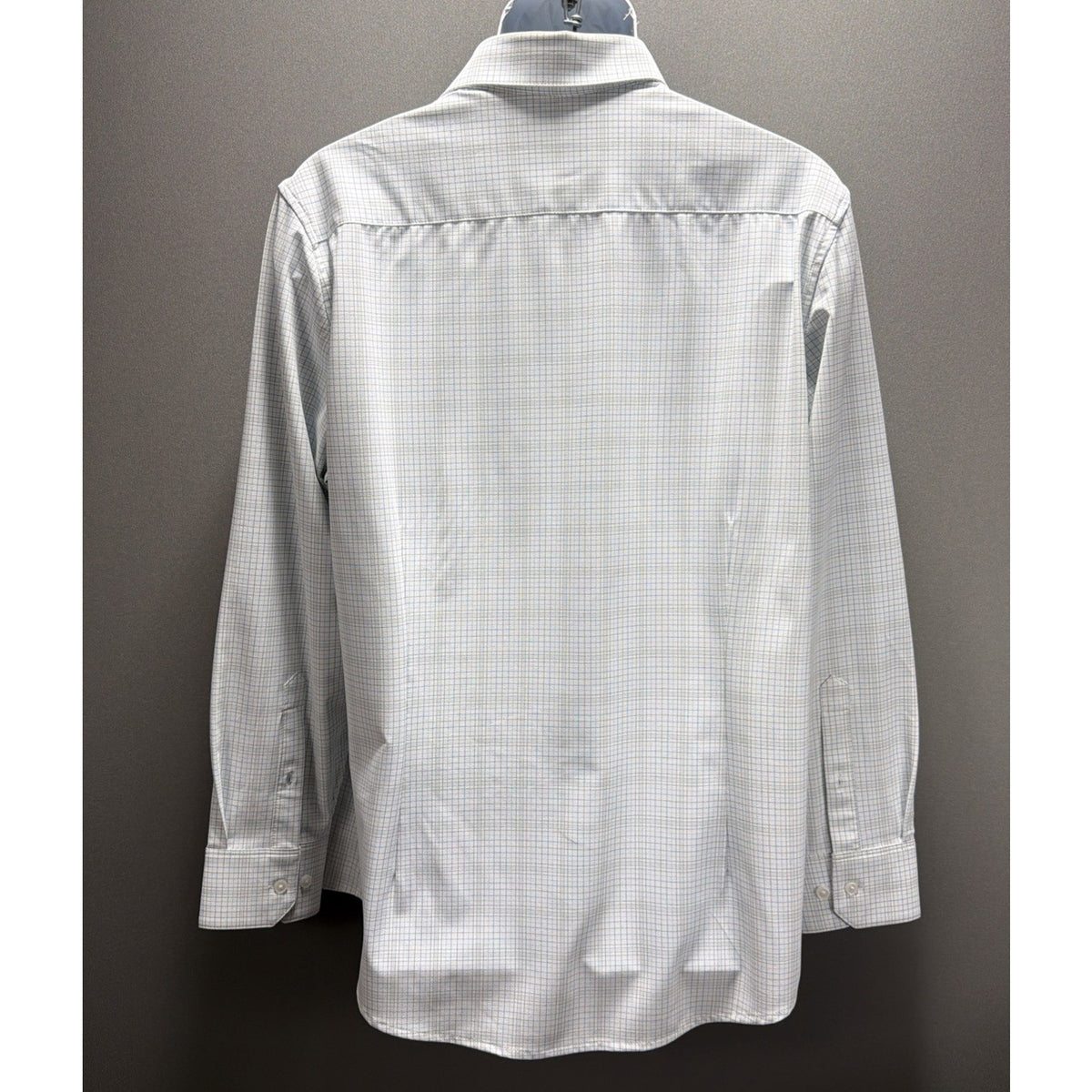 Mizzen+Main Leeward Classic Dress Shirt Men’s M White Blue Check Stretch