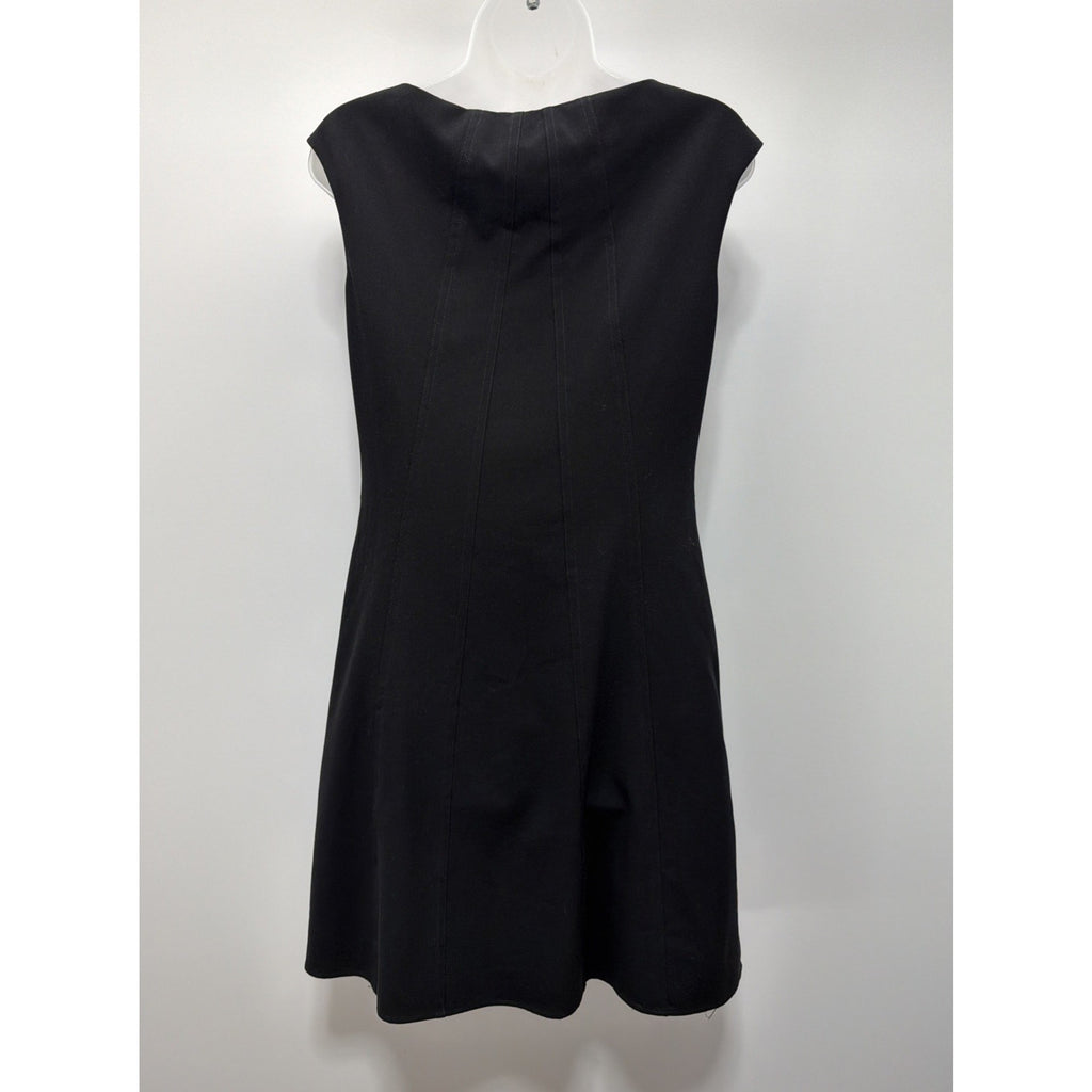 Calvin Klein Black Sleeveless Sheath pleated Dress Size 8