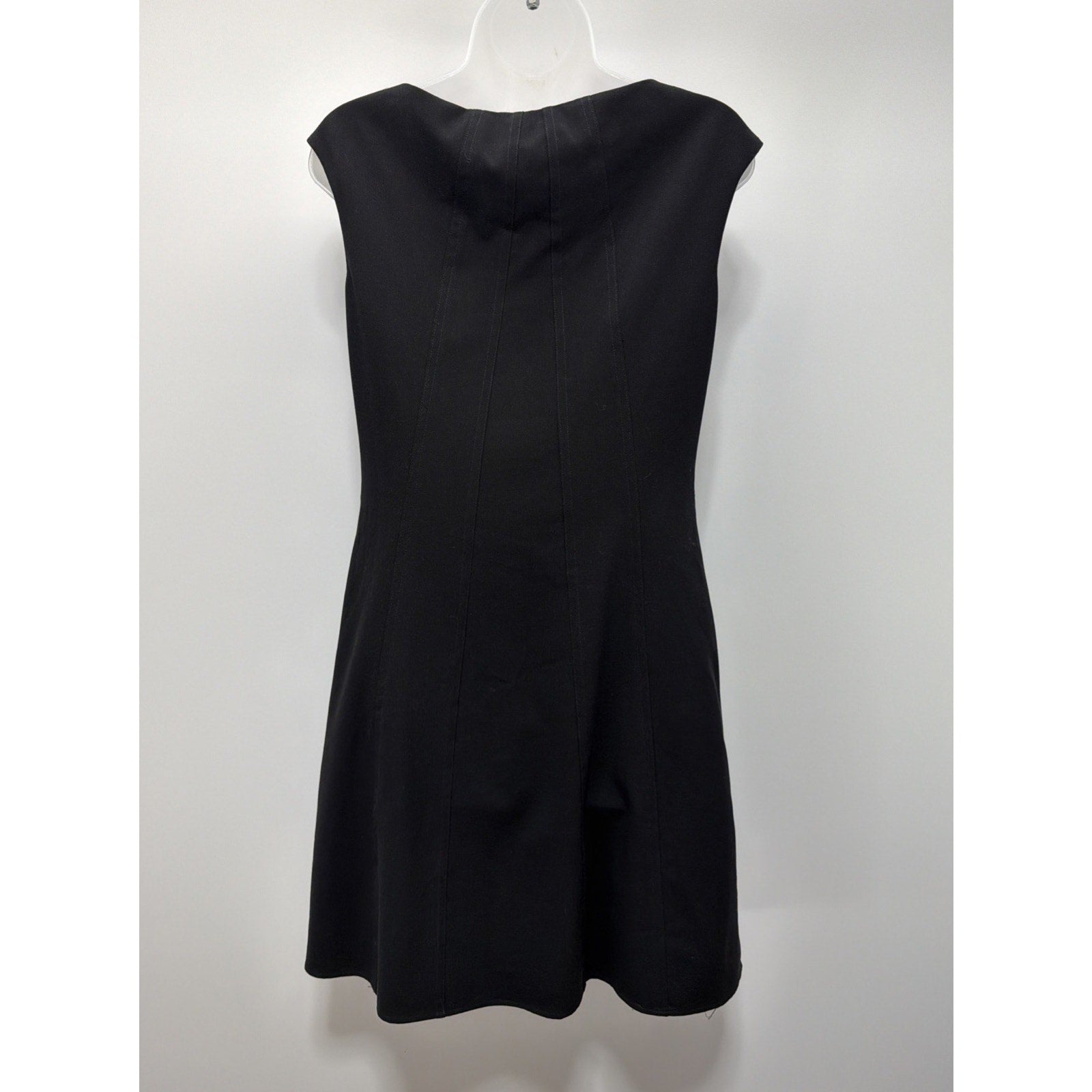 Calvin Klein Black Sleeveless Sheath pleated Dress Size 8