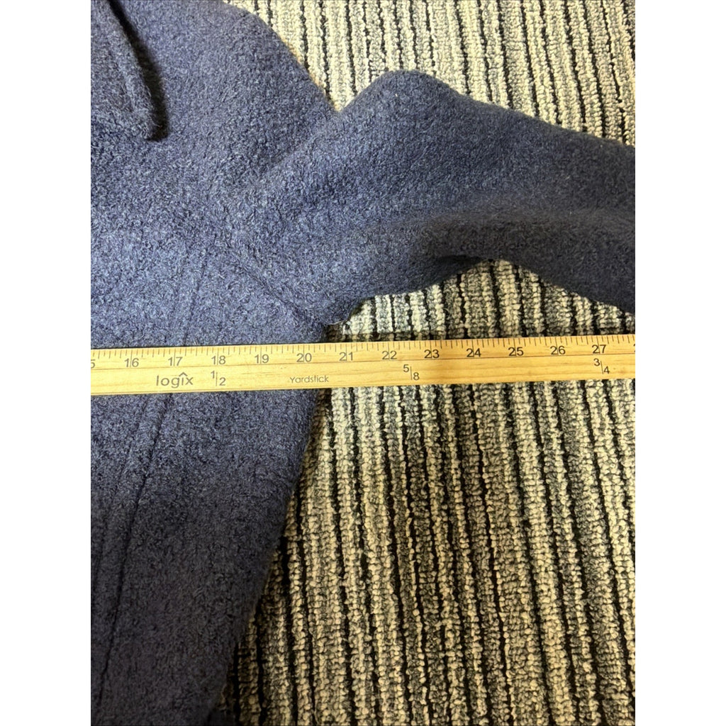 Express Coat Womens Large Blue Boucle Wool Blend Belted Double Breasted Peacoat