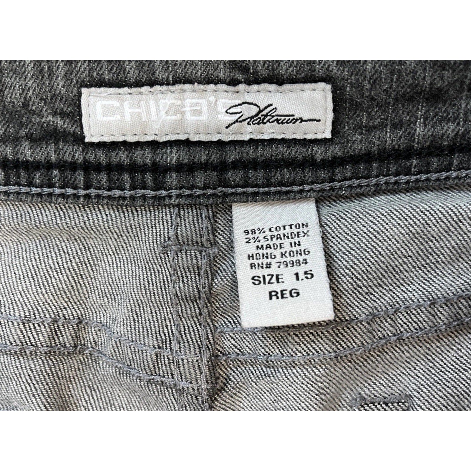 Chico Platinum Jeans Women's Sz. 1.5 Black Charm MR Bootcut Denim Pants