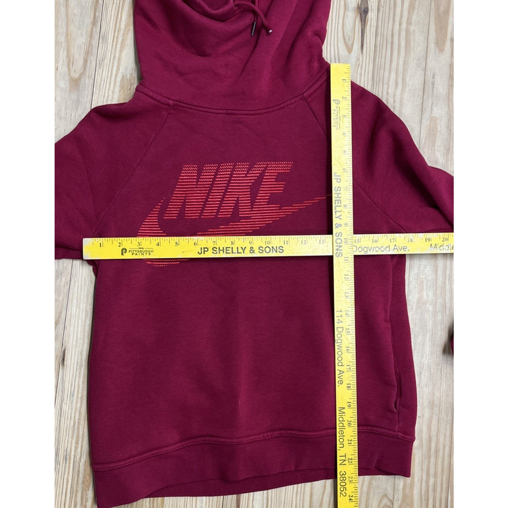 Nike Sportswear Rally Funnel Hoodie Womens Burgundy Red Hoody XS