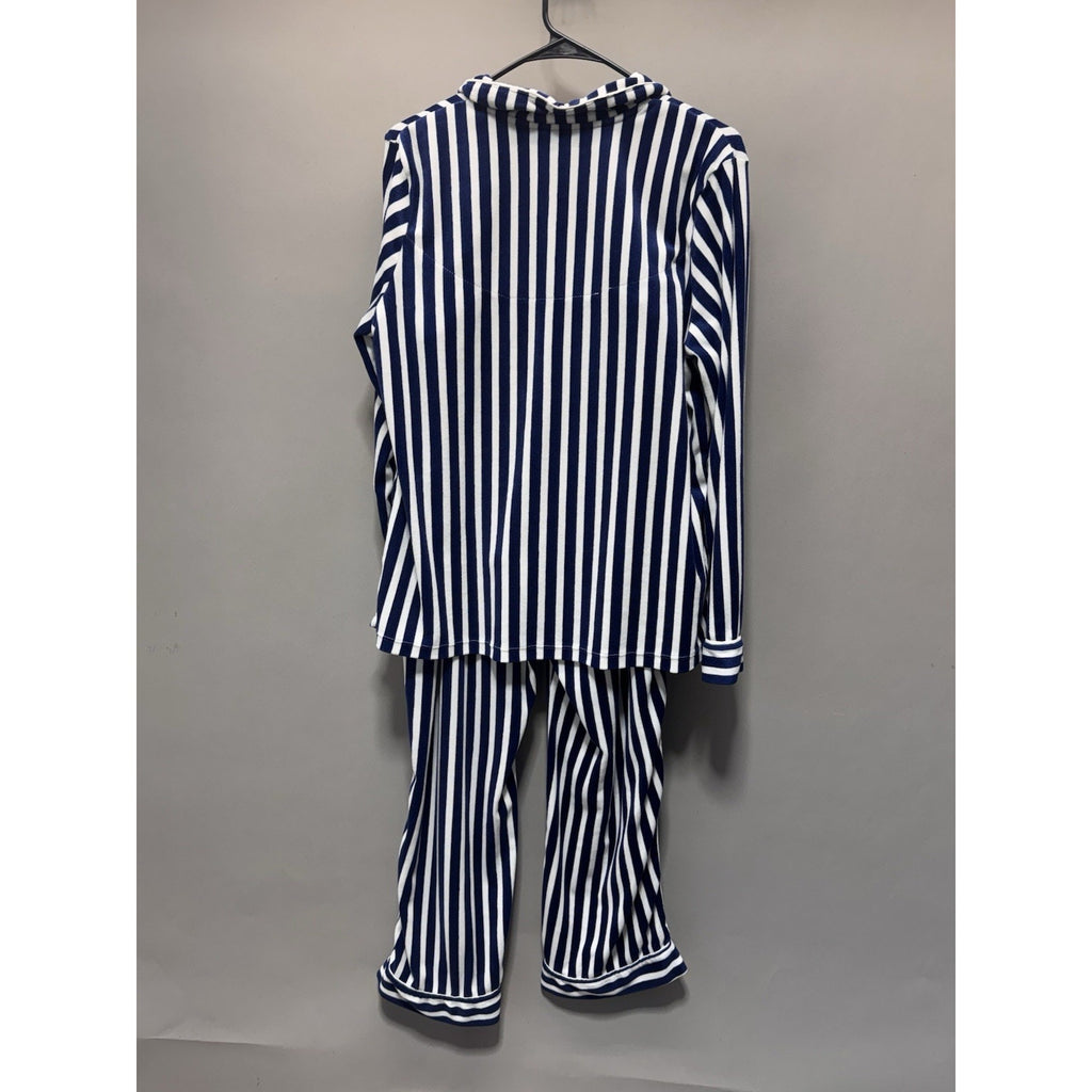 Simply Vera Wang Pajamas Size L Super Soft Plush Blue White Stripe