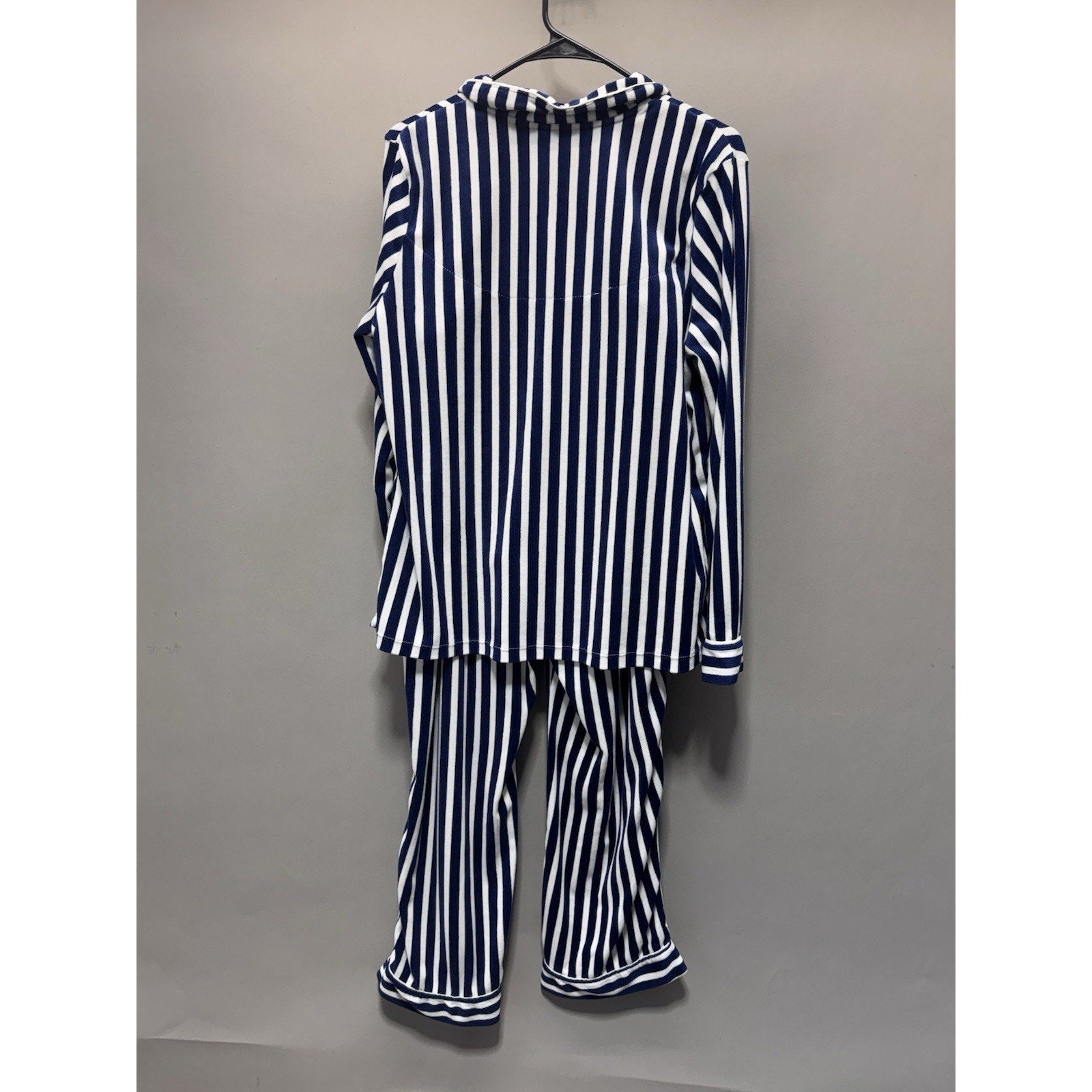 Simply Vera Wang Pajamas Size L Super Soft Plush Blue White Stripe