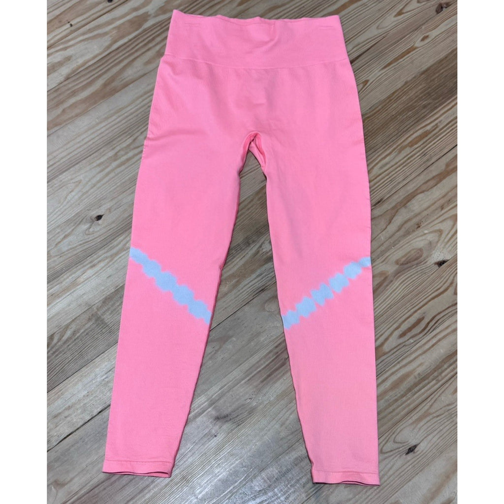 Victoria Secret Pink Cool & Comfy Peach Seamless Leggings Women’s Size Large