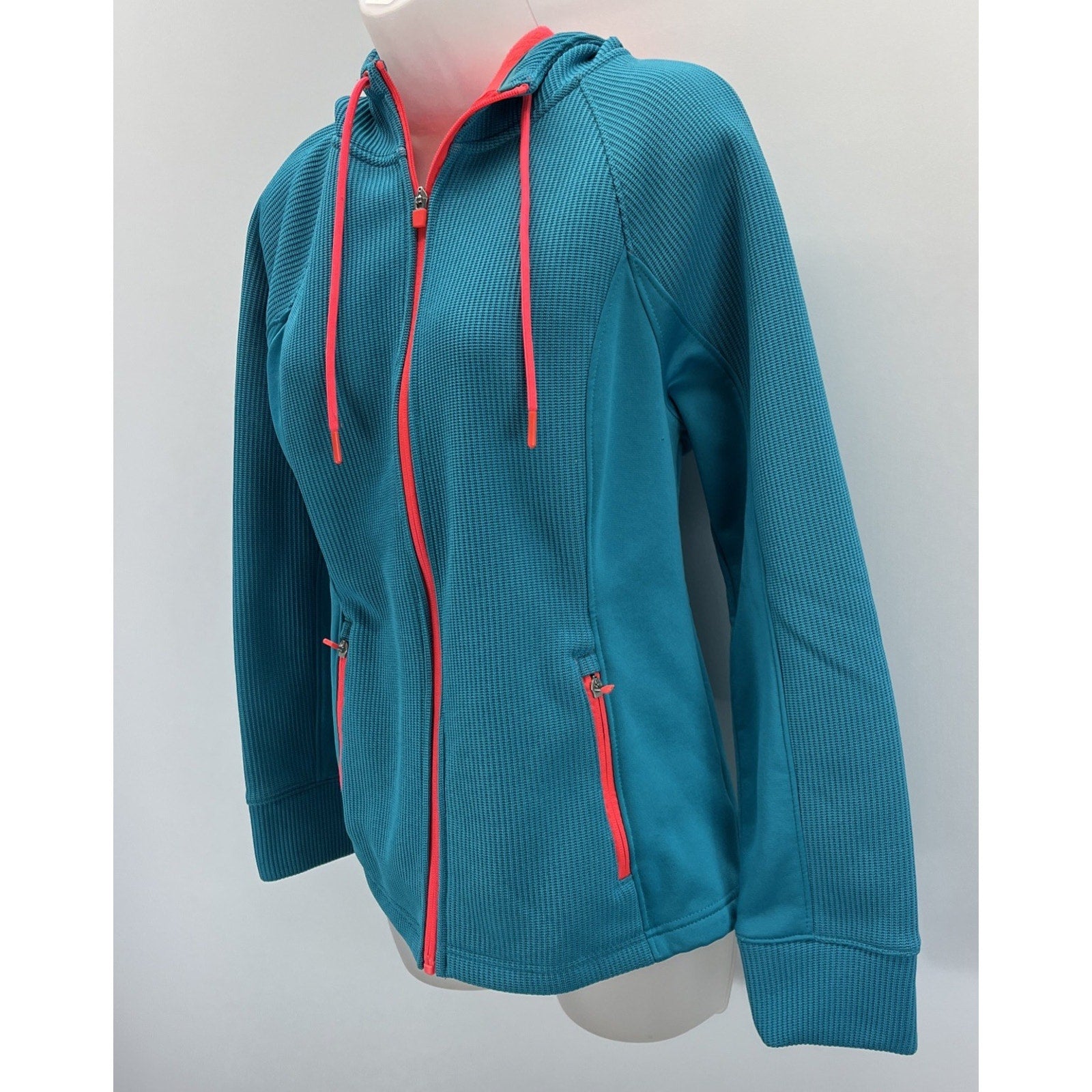 Swiss Tech Women's Waffle Knit Tech Fleece Hooded Jacket M