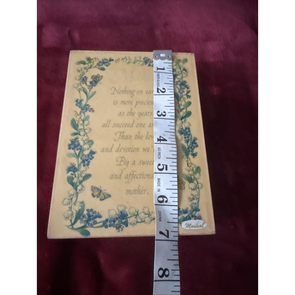 1991 Summit Wood Music Box Mothers Poem Swiss Movement Plays Lara's Theme