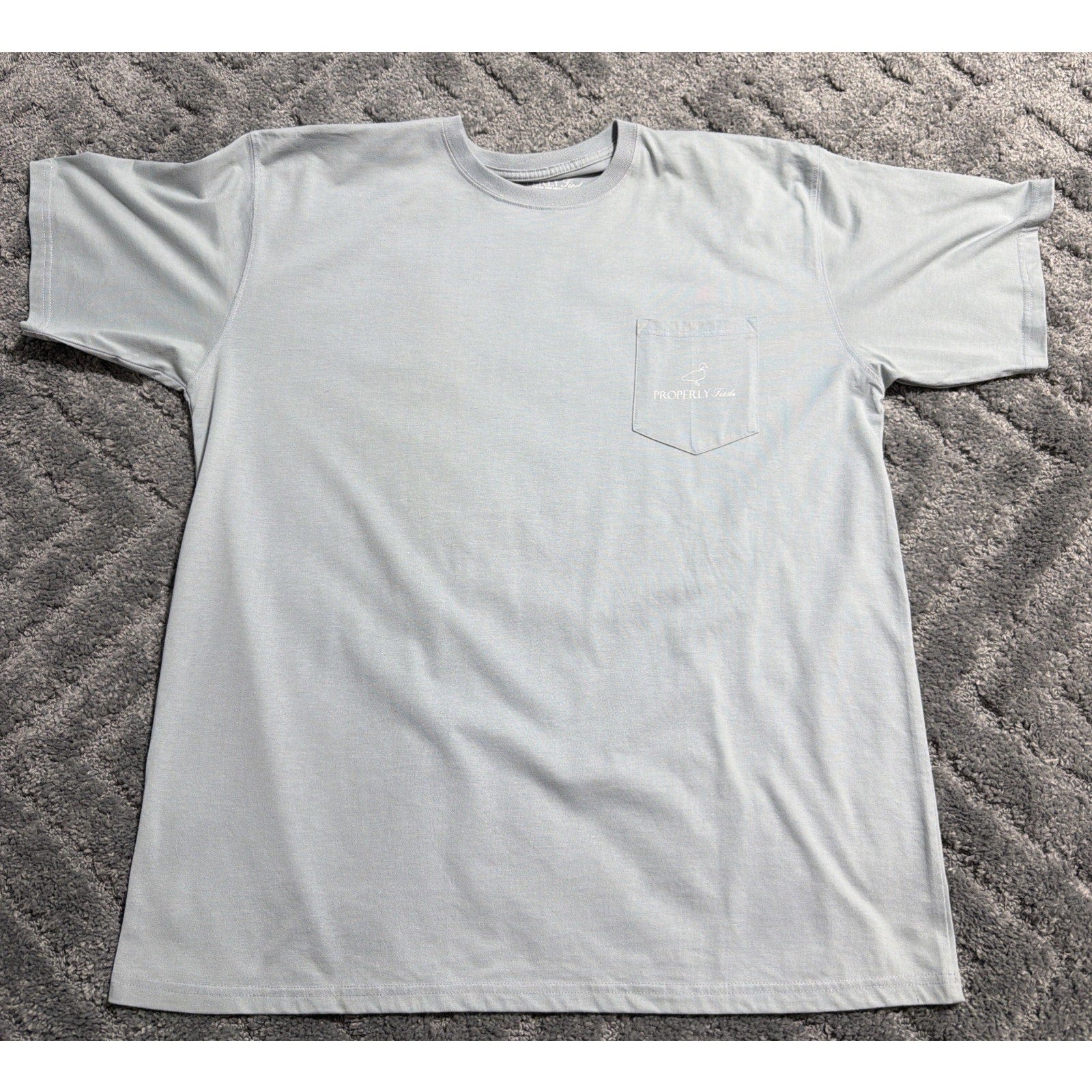 Properly Tied Mens Fj Cruiser T Shirt Blue 100% Pima Cotton Front Pocket XL
