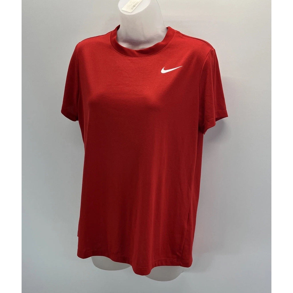 Nike Dri-FIT Women’s Large Red Running Shirt Short Sleeve Workout Athletic Tee
