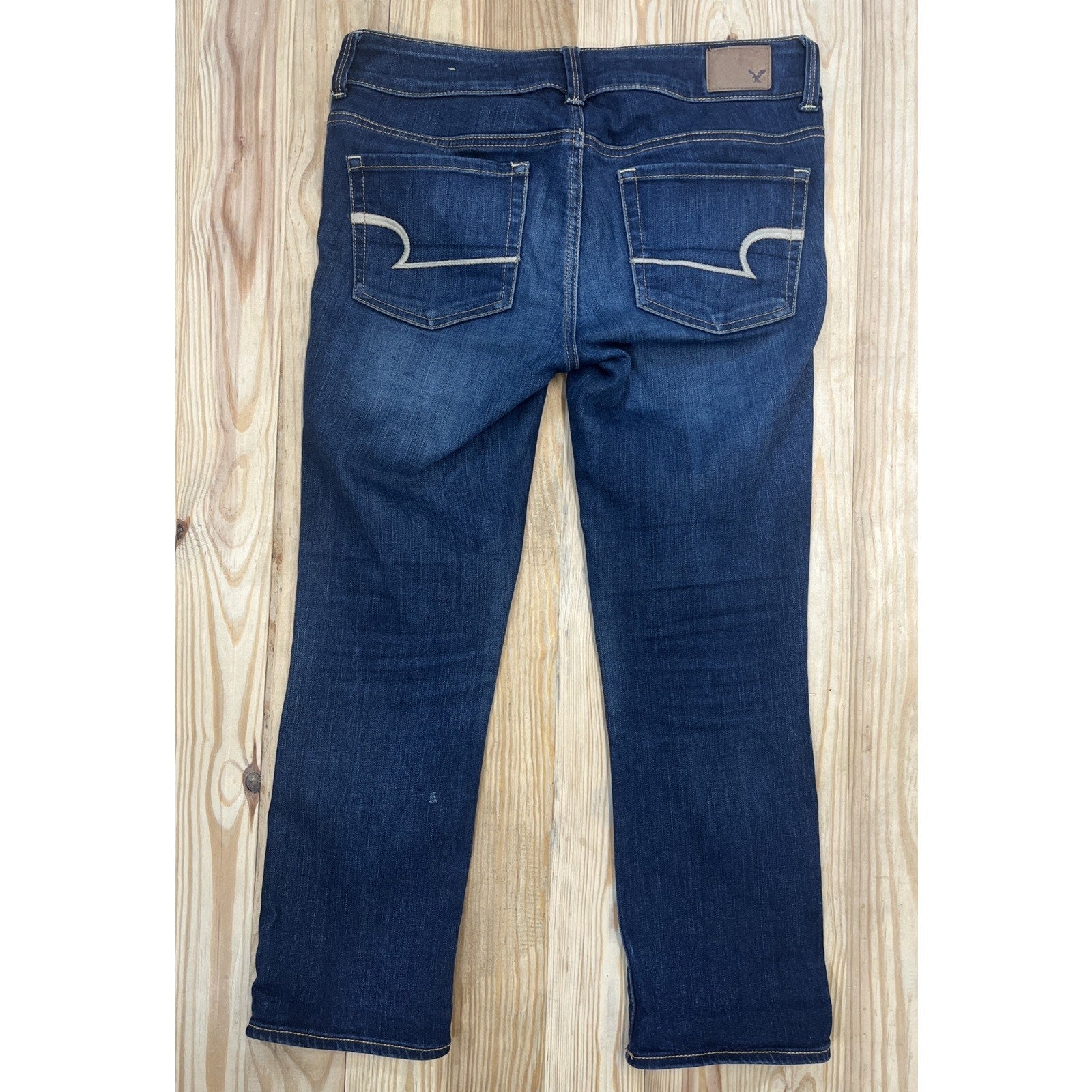 American Eagle Outfitters Artist Crop Stretch Jeans Womens 4 Dark Blue Denim