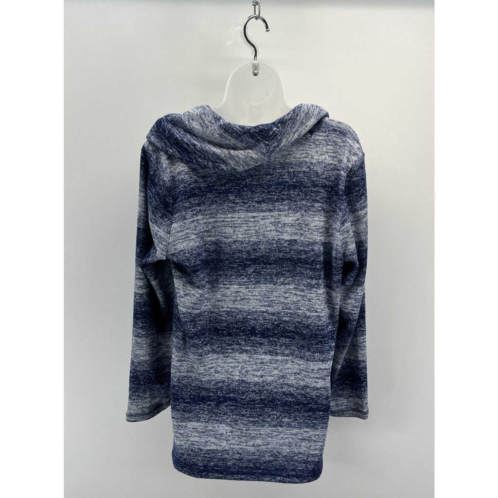 T by Talbots Ombre Stripe Cowl Pullover size Large Blue