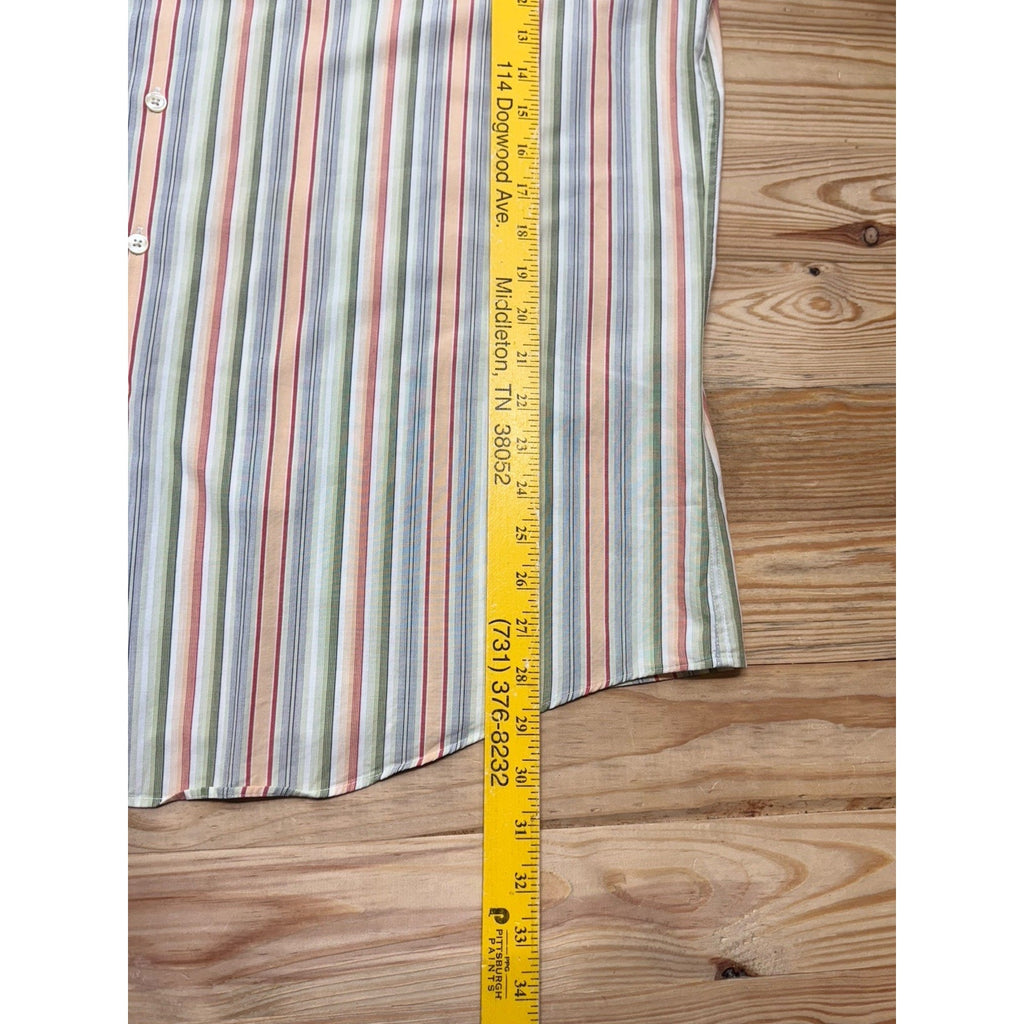 Claiborne Striped Green Wrinkle Free Modern Fit Men’s Size XL