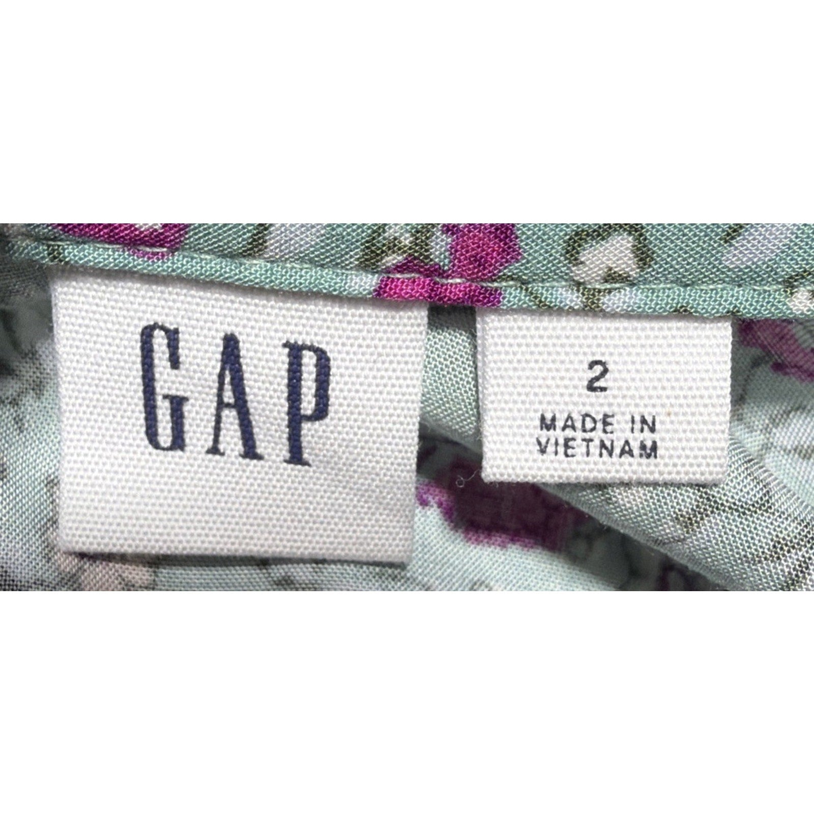 Gap Women’s Size 2 Green Purple Pink Floral Midi Skirt