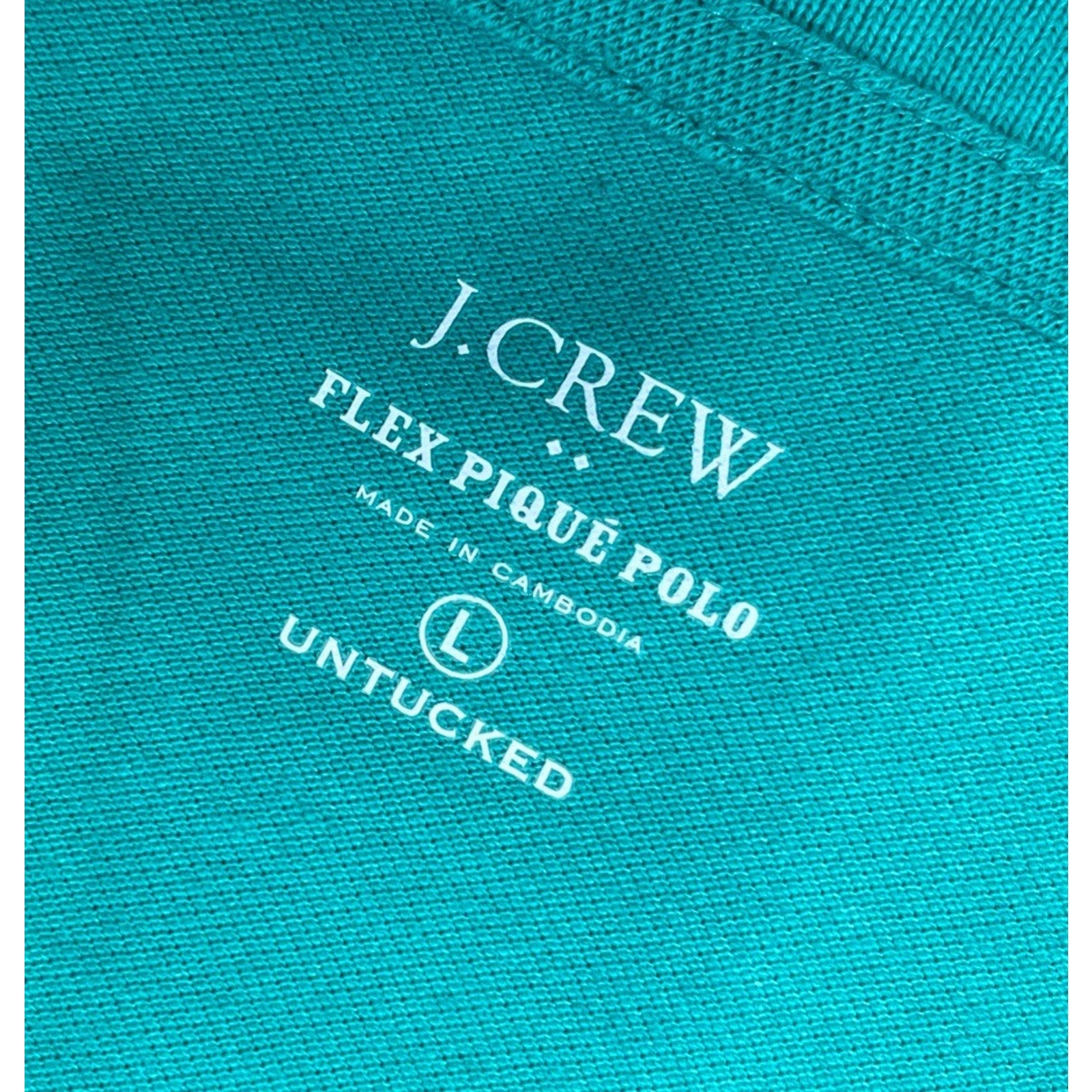 J Crew Flex Piqué Polo Untucked Shirt Green Men's SZ Large