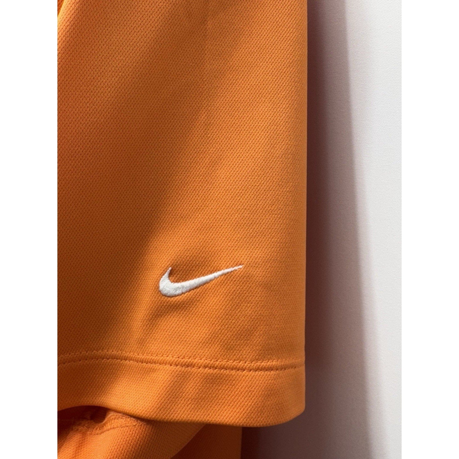 Nike Golf Polo Shirt Mens Large Orange Solid Fit Dry Performance Short Sleeve