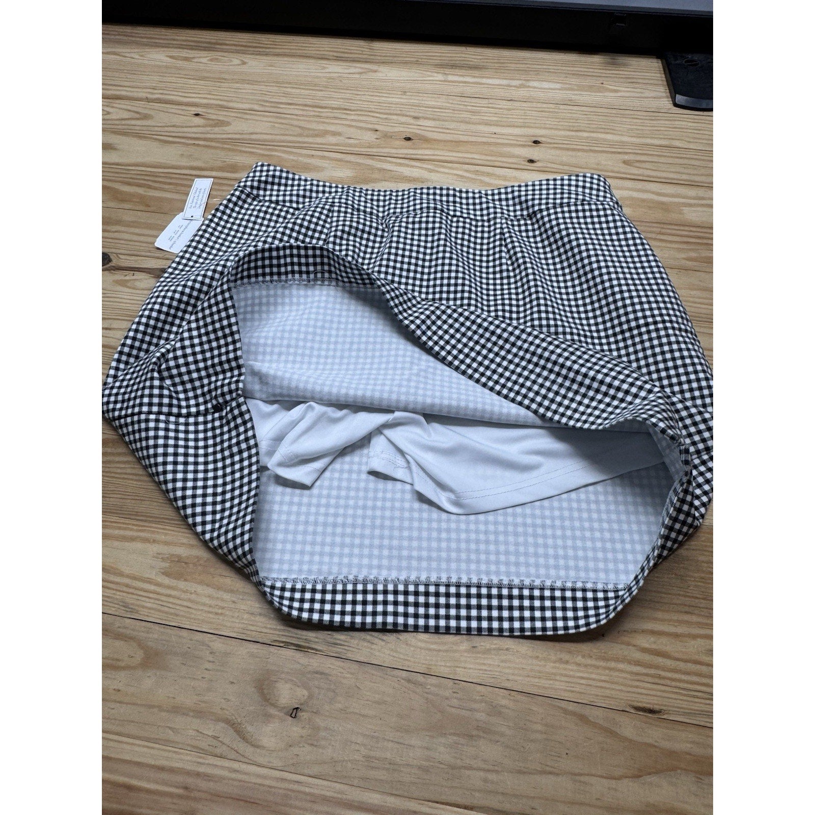 C J Banks Skort Black White Checks Women’s Size 18W Stretchy NWT